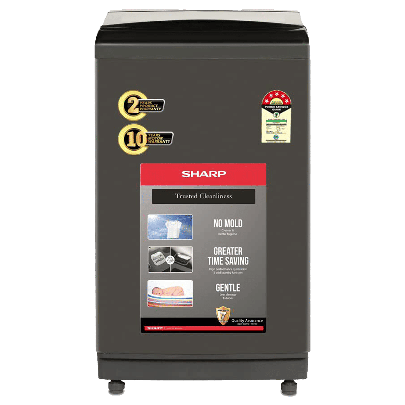SHARP 9 kg 5 Star Fully Automatic Top Load Washing Machine (EST90NBK, Dual Inlet, Midnight Black) SHARP 9 kg 5 Star Fully Automatic Top Load Washing Machine (EST90NBK, Dual Inlet, Midnight Black)_1