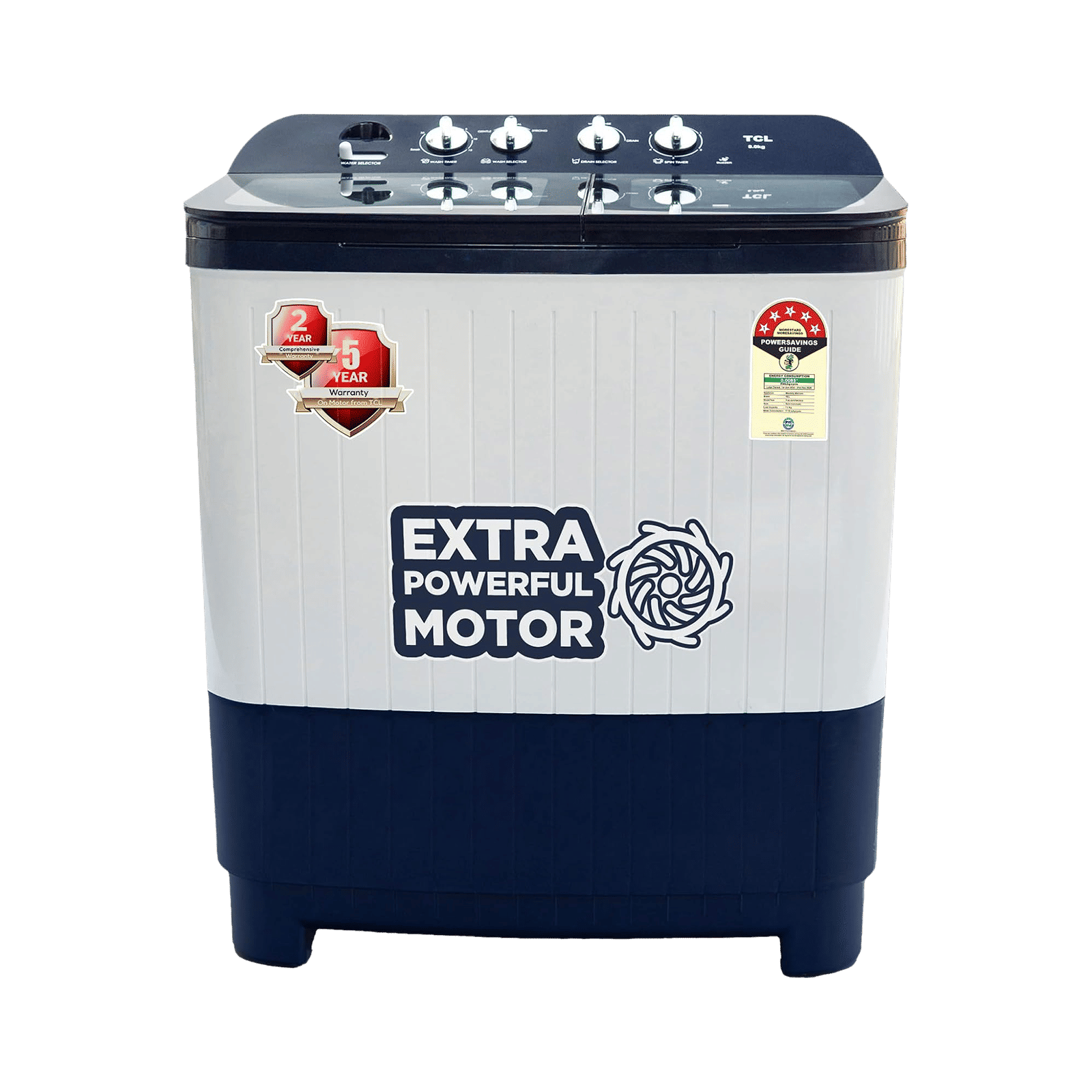 TCL 8 kg 5 Star Semi Automatic Washing Machine with Lint Filter (T102-D80GP, Dark Blue)_1
