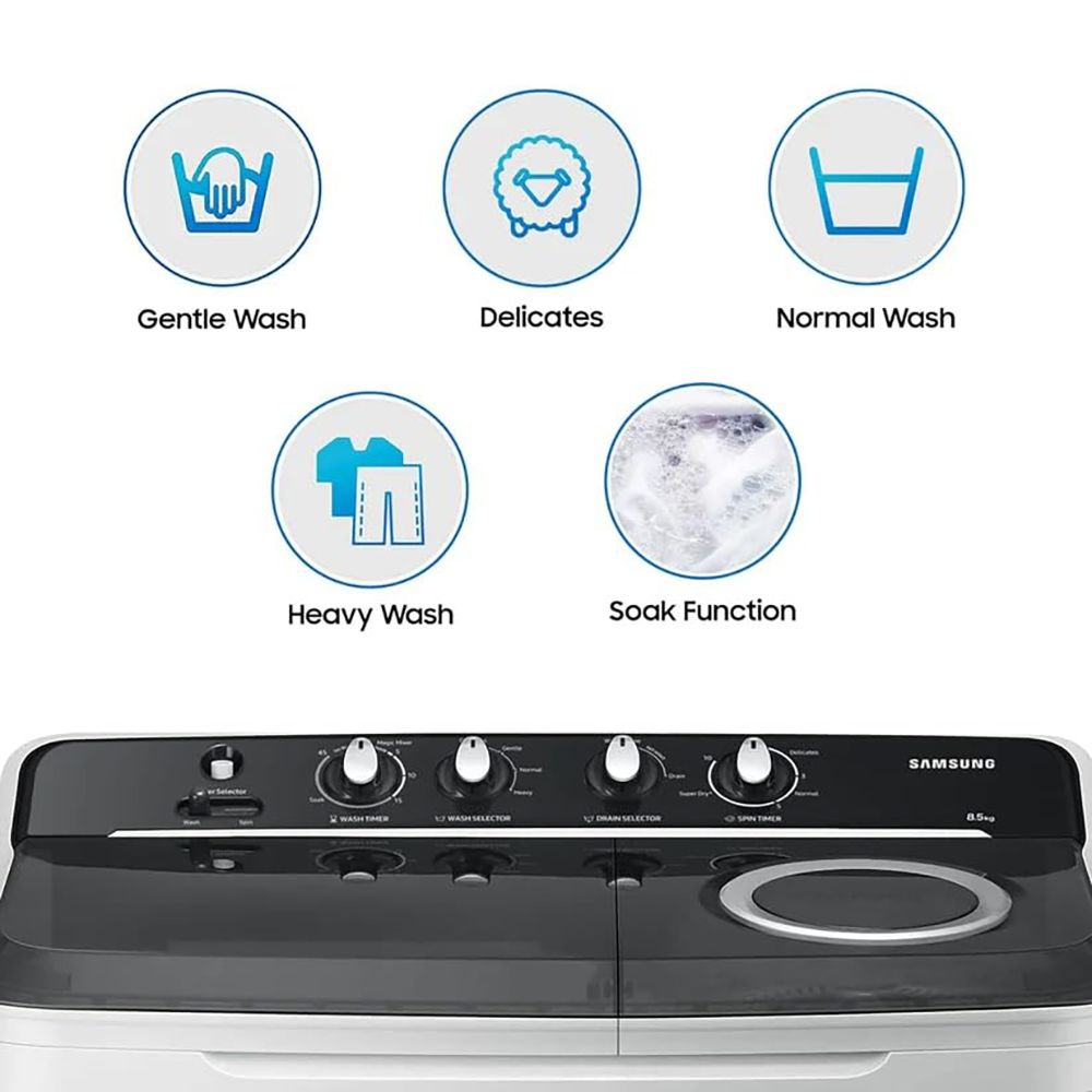 SAMSUNG 10.5 kg 5 Star Semi Automatic Washing Machine with Hexa Storm Pulsator (WT10C4260GG/TL, Light Gray) SAMSUNG 10.5 kg 5 Star Semi Automatic Washing Machine with Hexa Storm Pulsator (WT10C4260GG/TL, Light Gray)_15