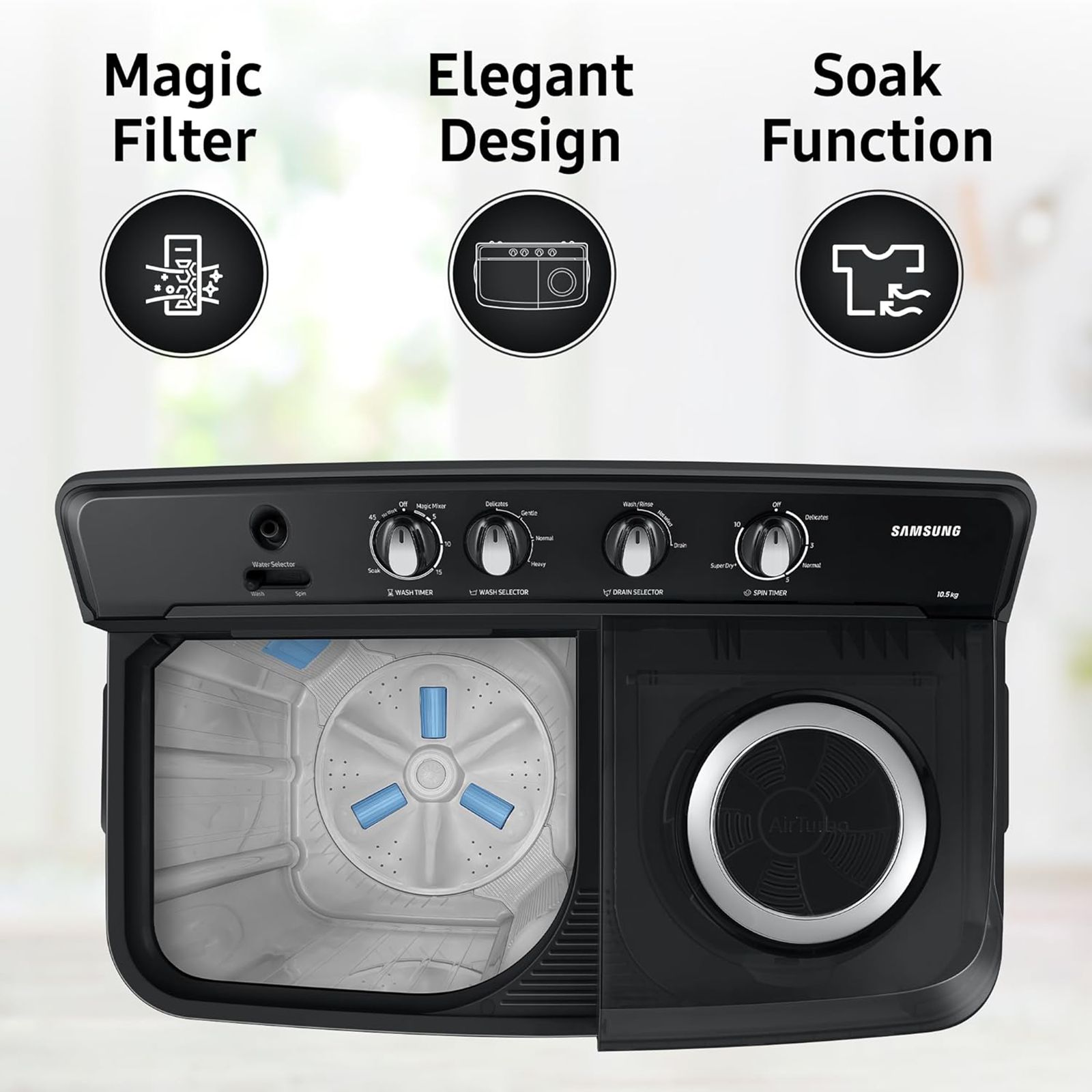 SAMSUNG 10.5 kg 5 Star Semi Automatic Washing Machine with Hexa Storm Pulsator (WT10C4260GG/TL, Light Gray) SAMSUNG 10.5 kg 5 Star Semi Automatic Washing Machine with Hexa Storm Pulsator (WT10C4260GG/TL, Light Gray)_19