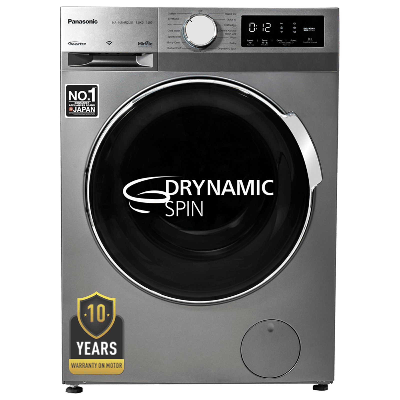 Panasonic 9 kg 5 Star Wi-Fi Fully Automatic Front Load Washing Machine (NA-149MR2L01, In-built Heater, Dark Silver) Panasonic 9 kg 5 Star Wi-Fi Fully Automatic Front Load Washing Machine (NA-149MR2L01, In-built Heater, Dark Silver)_1