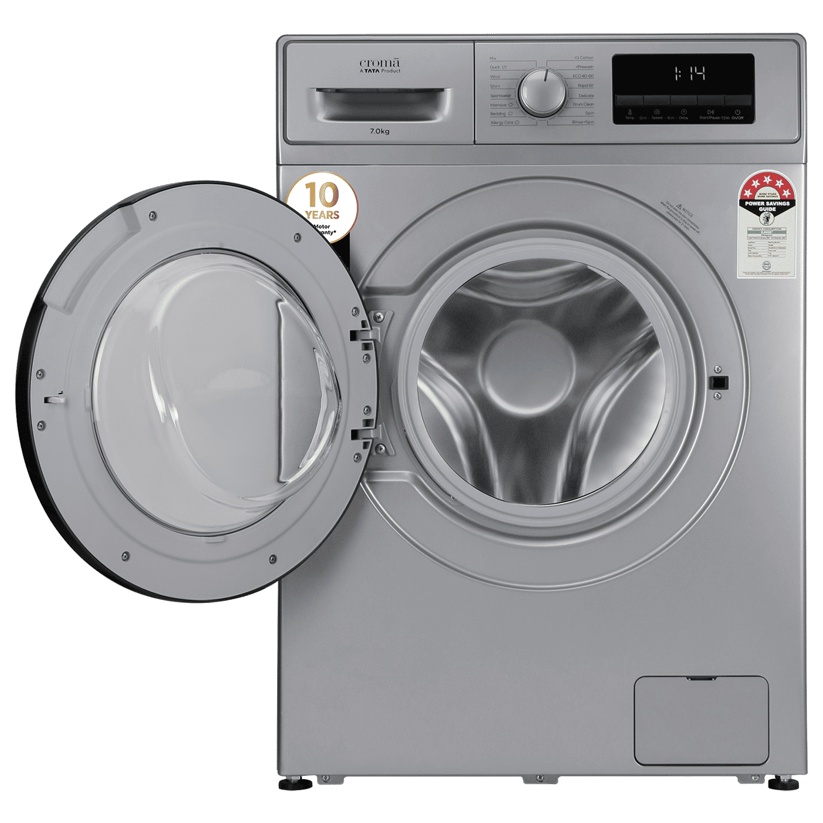 Croma 7 kg 5 Star Inverter Fully Automatic Front Load Washing Machine (2025 Model, Built in heater, Silver Grey) Croma 7 kg 5 Star Inverter Fully Automatic Front Load Washing Machine (2025 Model, Built in heater, Silver Grey)_14