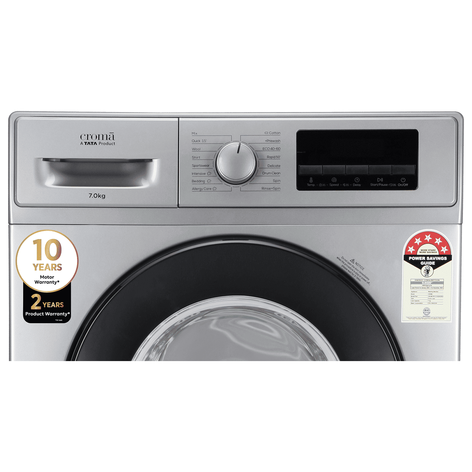 Croma 7 kg 5 Star Inverter Fully Automatic Front Load Washing Machine (2025 Model, Built in heater, Silver Grey) Croma 7 kg 5 Star Inverter Fully Automatic Front Load Washing Machine (2025 Model, Built in heater, Silver Grey)_17