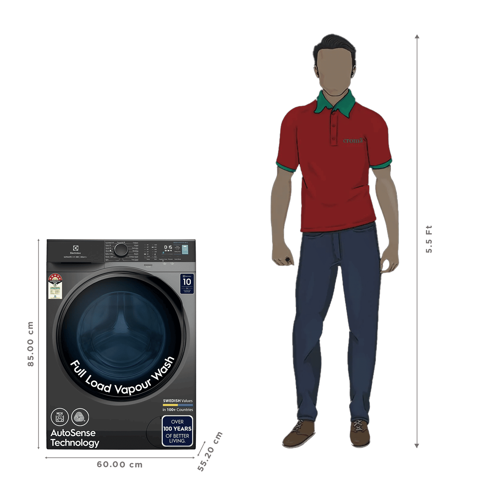 Electrolux 8 kg 5 Star Inverter Fully Automatic Front Load Washing Machine (Ultimate Care 500, EWF8024R5SB, Woolmark Approved, Onyx Dark Silver) Electrolux 8 kg 5 Star Inverter Fully Automatic Front Load Washing Machine (Ultimate Care 500, EWF8024R5SB, Woolmark Approved, Onyx Dark Silver)_3