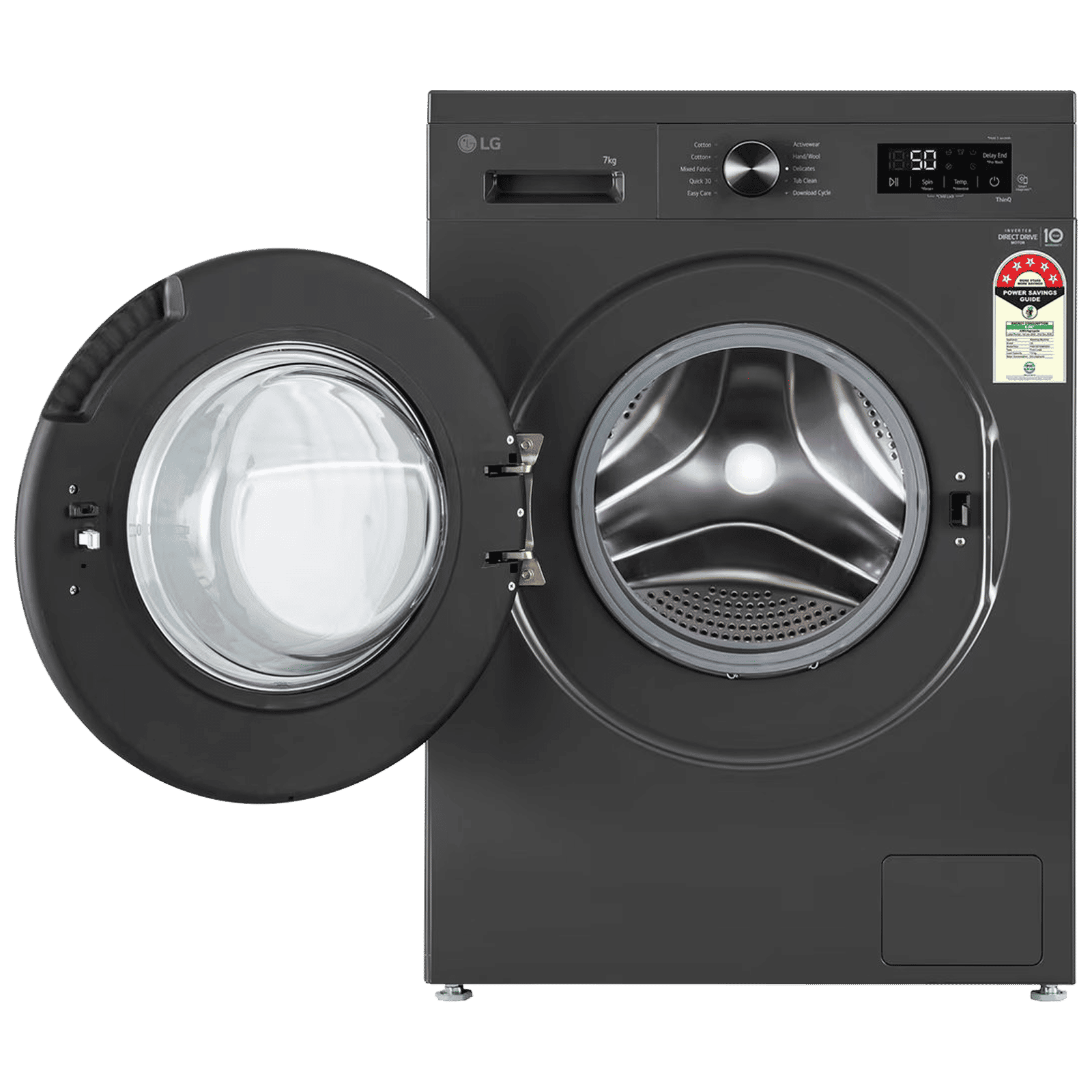 LG 7 kg 5 Star Wi-Fi Inverter Fully Automatic Front Load Washing Machine (FHB1207Z4M, Auto Restart, Middle Black)_6