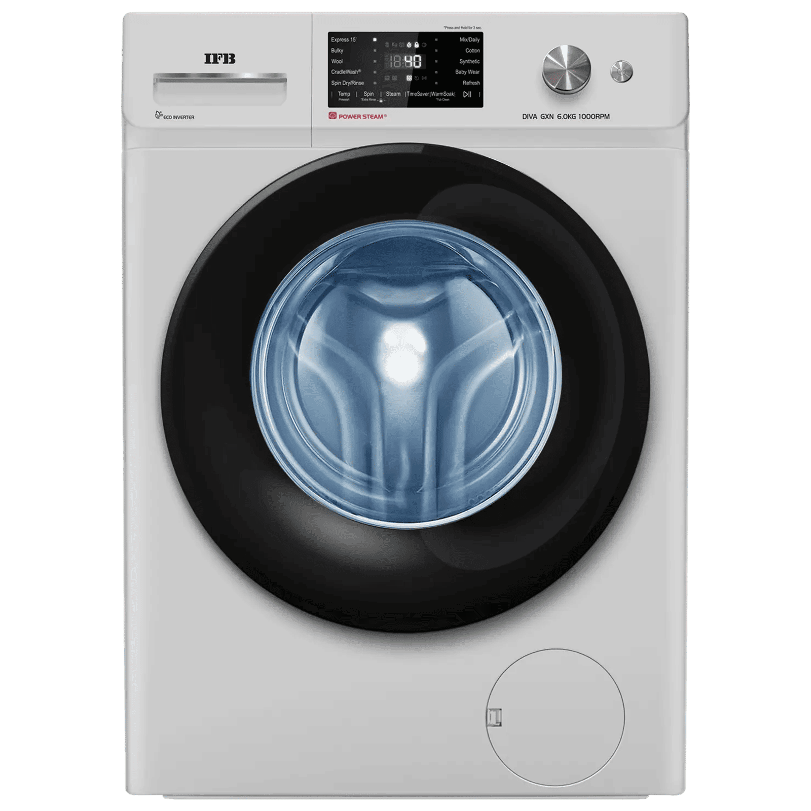 IFB 6 kg 5 Star Inverter Fully Automatic Front Load Washing Machine (Diva GXN 6010K, Eco Inverter Motor, Grey)_1