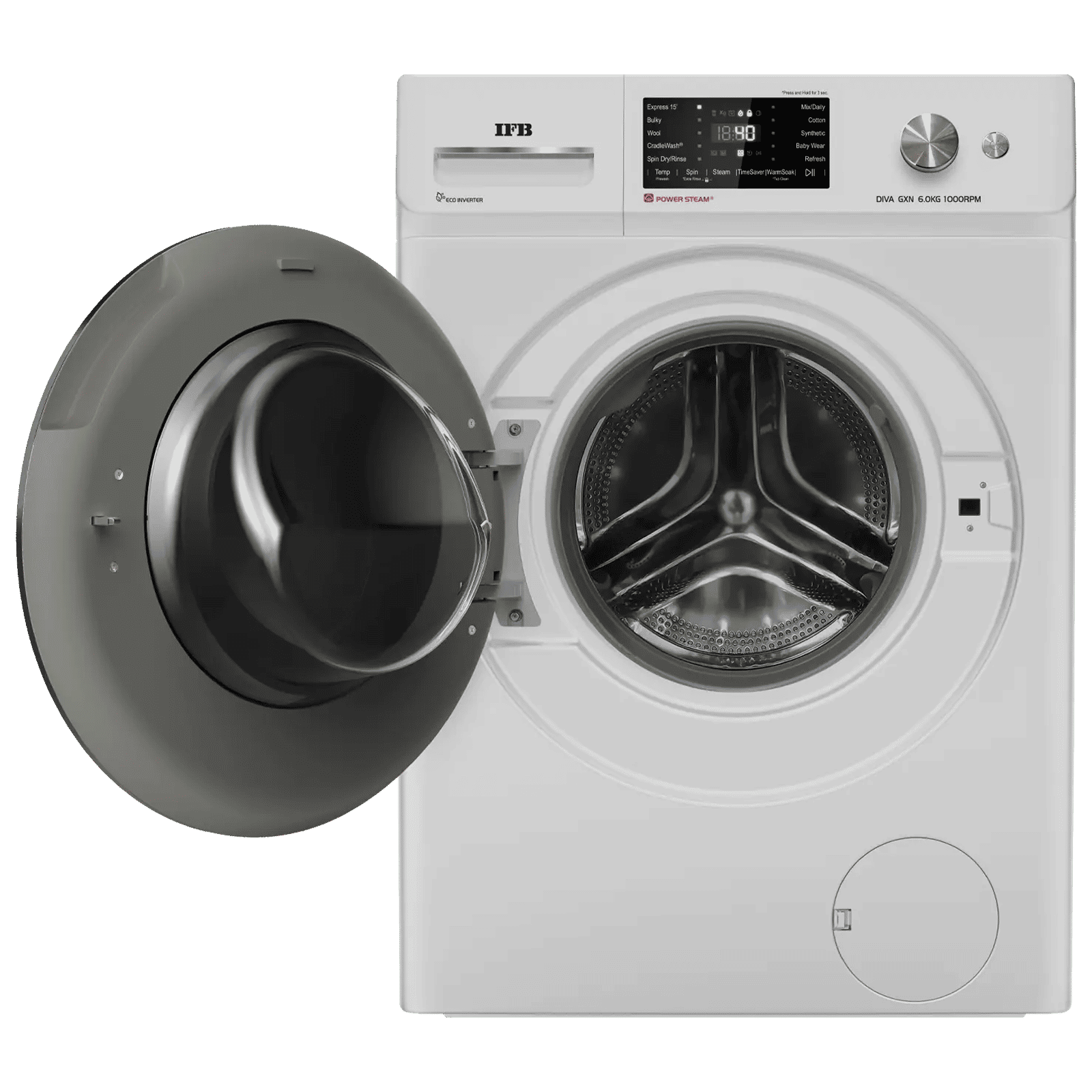 IFB 6 kg 5 Star Inverter Fully Automatic Front Load Washing Machine (Diva GXN 6010K, Eco Inverter Motor, Grey)_6