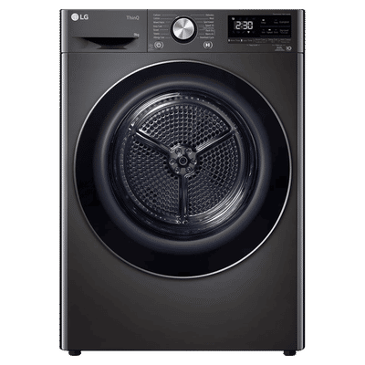 LG 9 kg Wi-Fi Fully Automatic Front Load Dryer (DHV09SAB, Dual Inverter Heat Pump, Black Steel)
