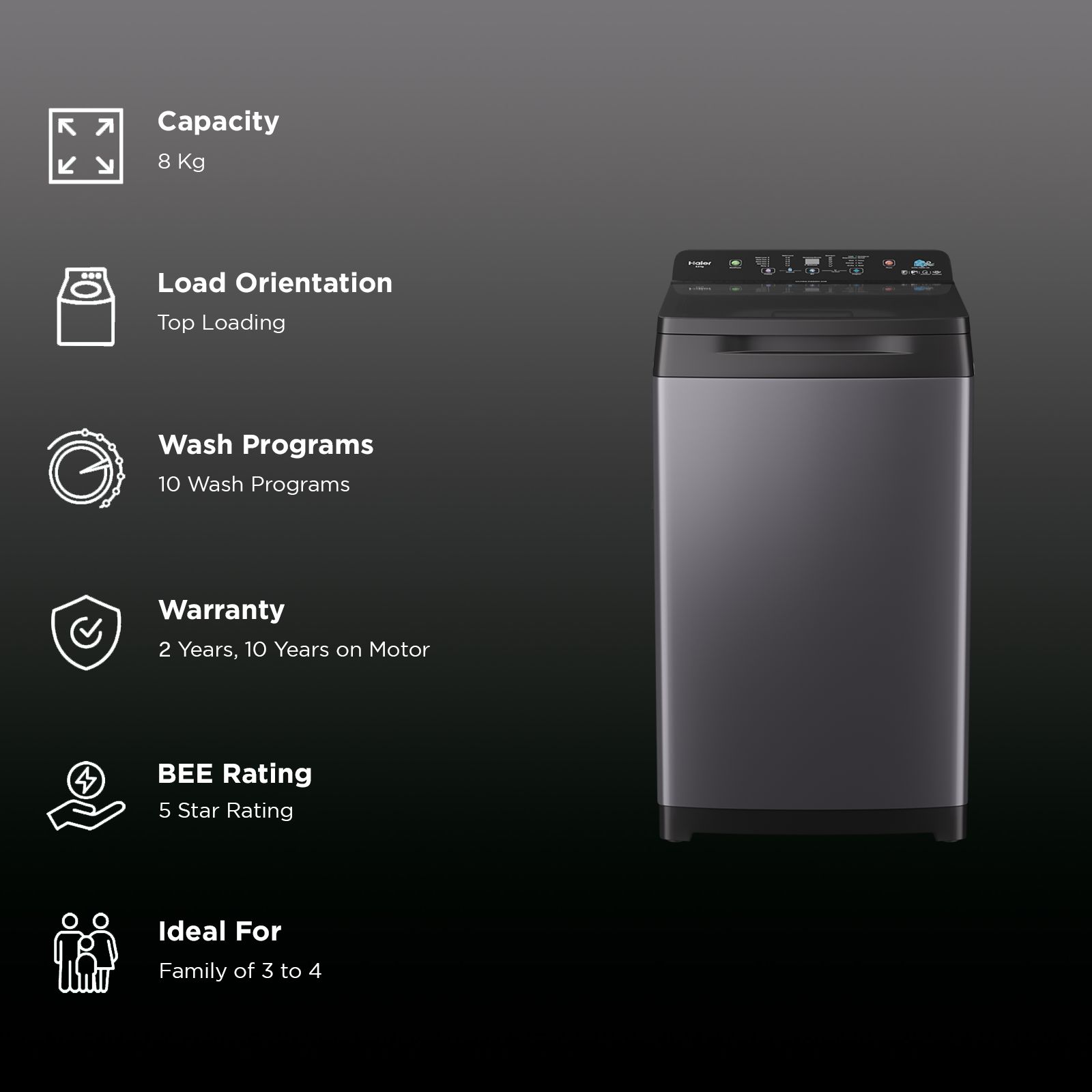 Haier 8 kg 5 Star Fully Automatic Top Load Washing Machine (688, HWM80-688S8, Ultra Fresh Air, Dark jade) Haier 8 kg 5 Star Fully Automatic Top Load Washing Machine (688, HWM80-688S8, Ultra Fresh Air, Dark jade)_3