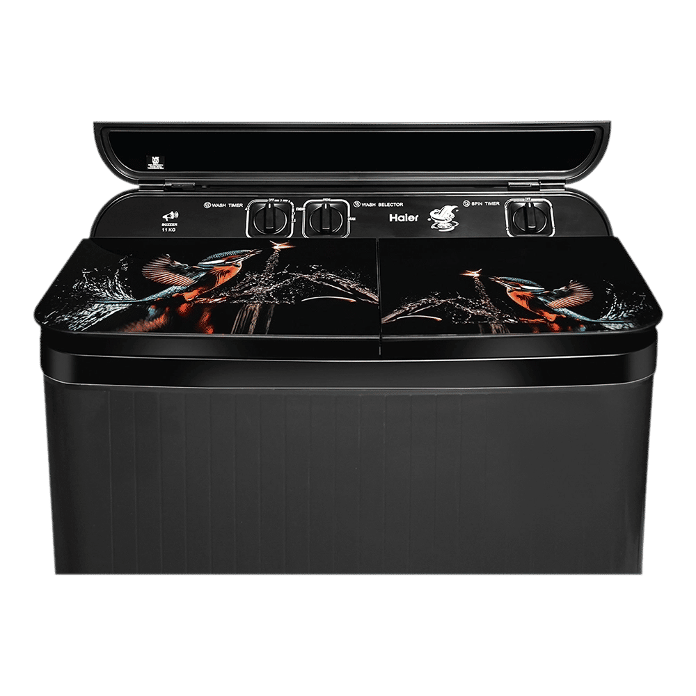 Haier 11 kg 5 Star Semi Automatic Washing Machine with Softfall Techonology (HTW110-178FL, Black)_4