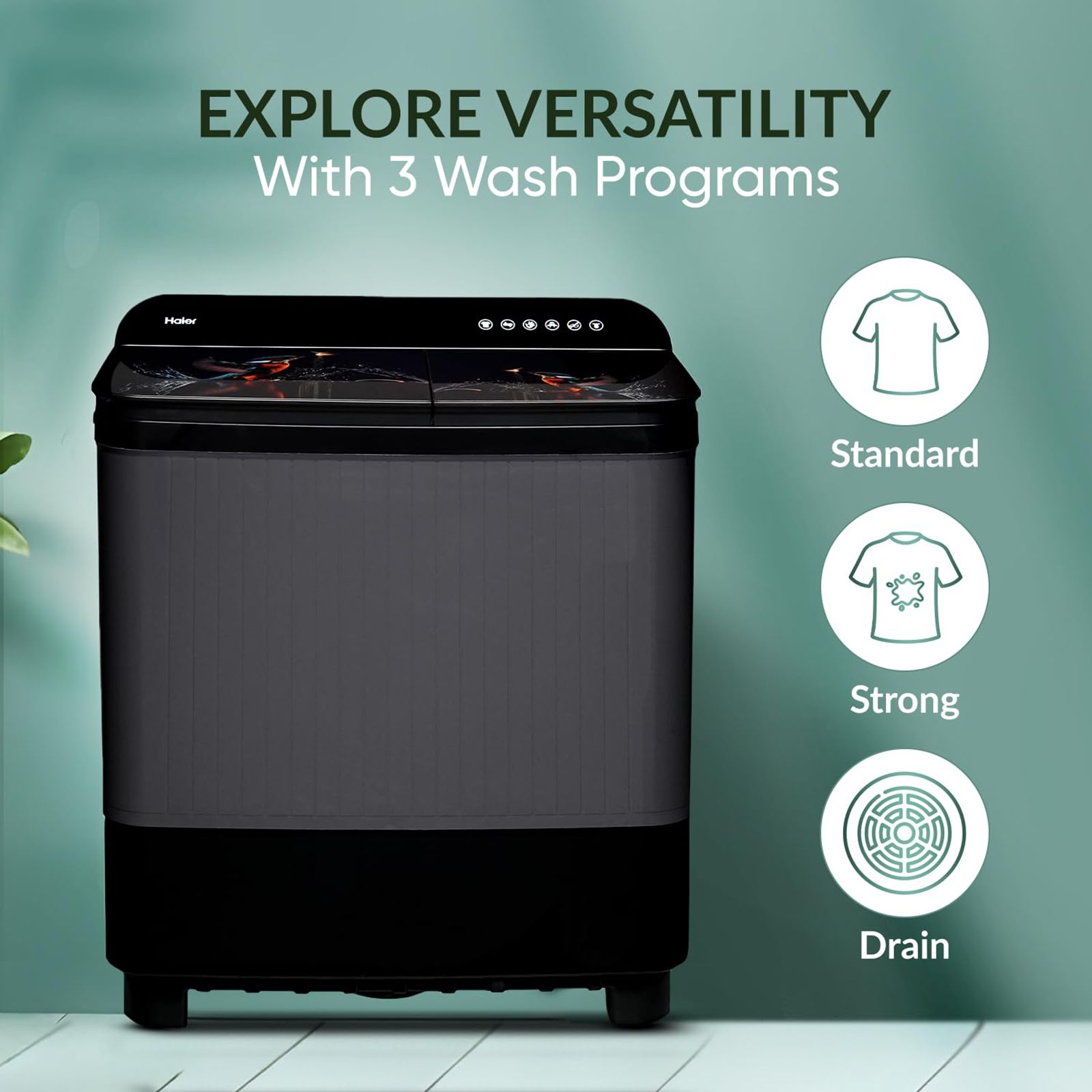 Haier 9 kg Semi Automatic Washing Machine with Softfall Techonology (HTW90-178FL, Black) Haier 9 kg Semi Automatic Washing Machine with Softfall Techonology (HTW90-178FL, Black)_16