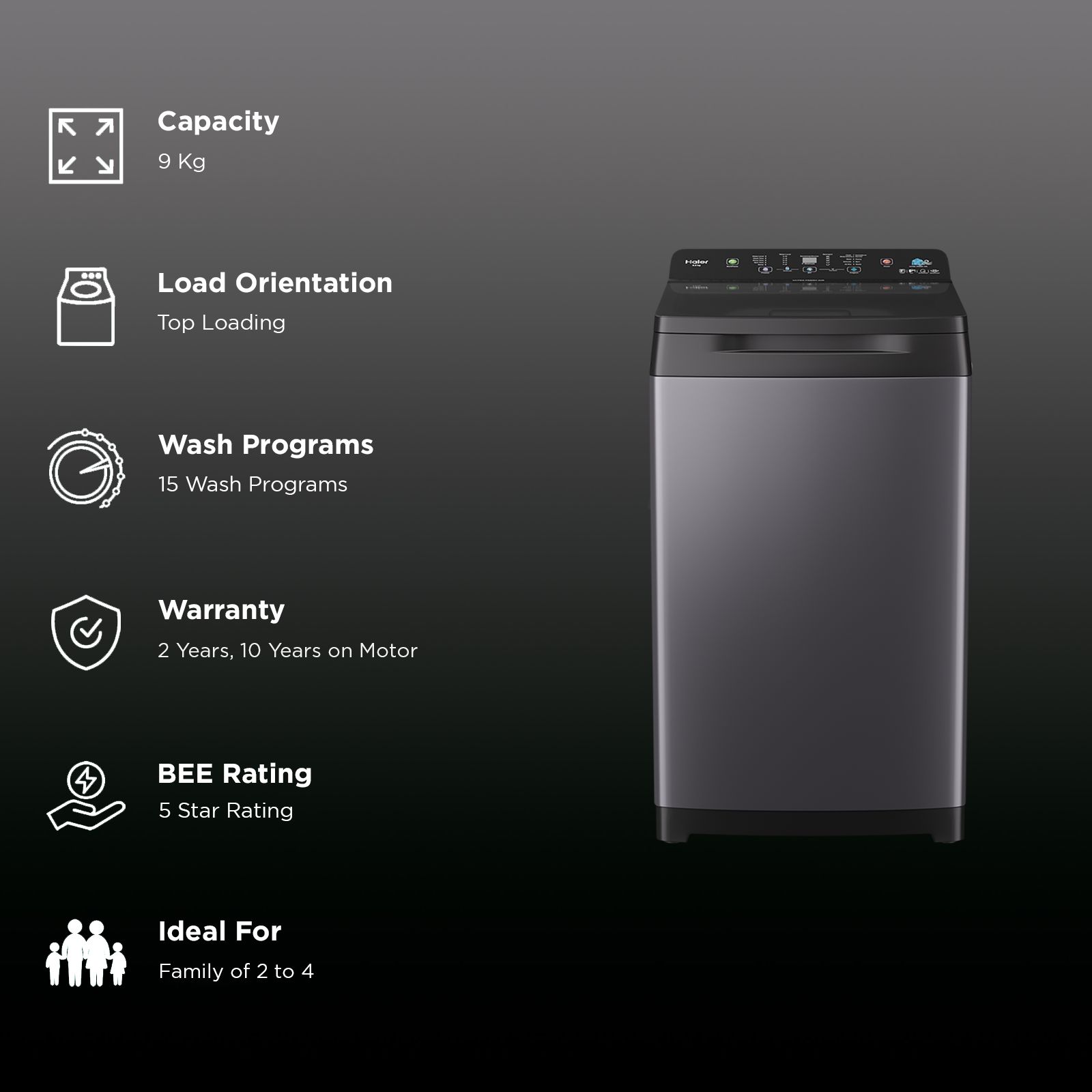 Haier 9 Kg 5 Star Fully Automatic Top Load Washing Machine (AST 688, HSW90-688ES8, Anti-Scale Technology, Dark jade) Haier 9 Kg 5 Star Fully Automatic Top Load Washing Machine (AST 688, HSW90-688ES8, Anti-Scale Technology, Dark jade)_3