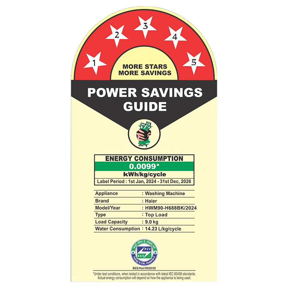 Haier 9 kg 5 Star Fully Automatic Top Load Washing Machine (Heater 688, HWM90-H688BK, In-built Heater, Dark jade) Haier 9 kg 5 Star Fully Automatic Top Load Washing Machine (Heater 688, HWM90-H688BK, In-built Heater, Dark jade)_8