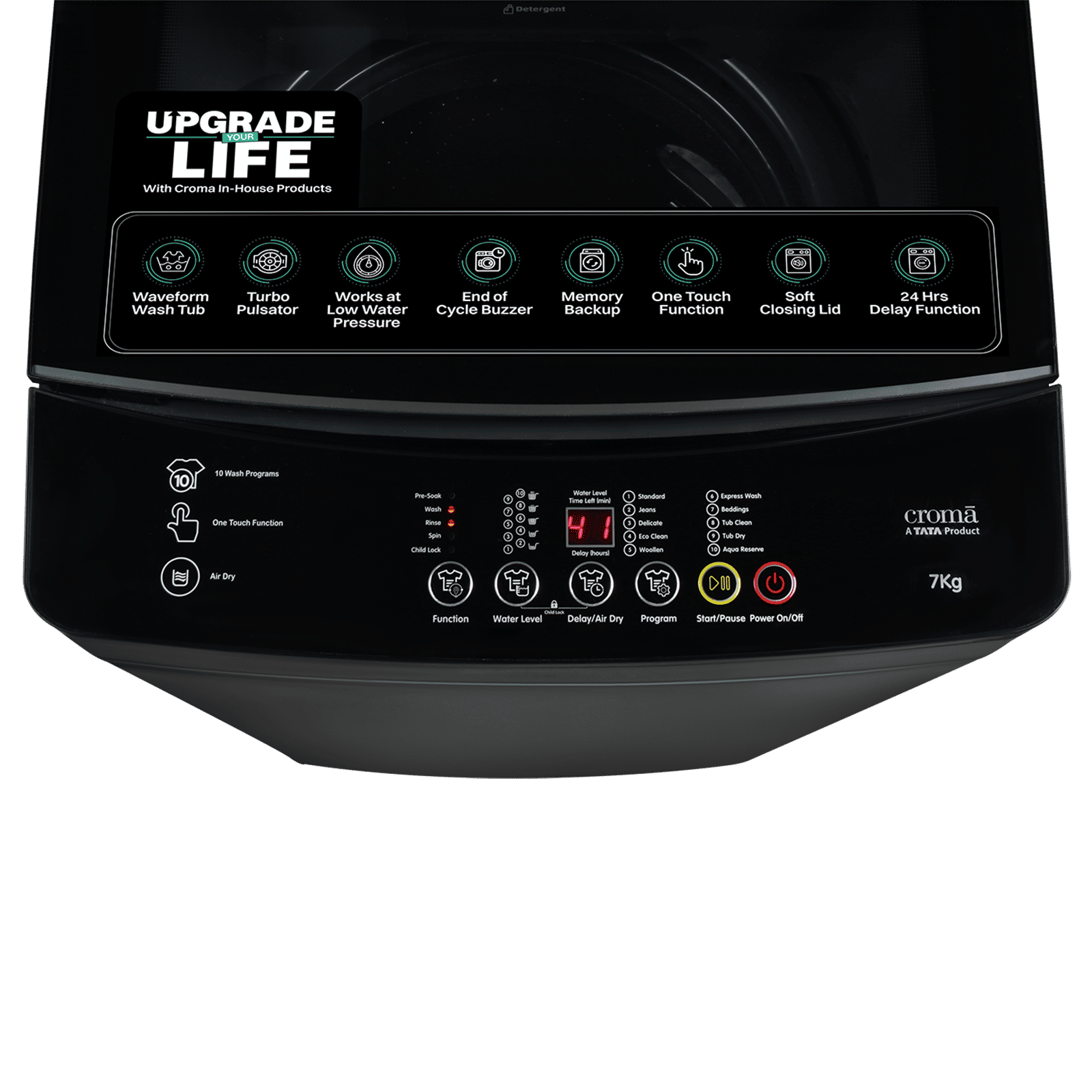 Croma 7 kg 5 Star Fully Automatic Top Load Washing Machine(One Touch Function, Dark Grey) Croma 7 kg 5 Star Fully Automatic Top Load Washing Machine(One Touch Function, Dark Grey)_14