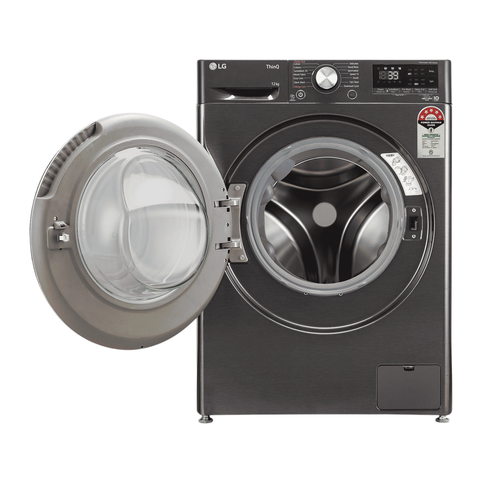 LG 12 kg 5 Star Wi-Fi Inverter Fully Automatic Front Load Washing Machine (FHP1412Z9B.APBQEIL, AI Direct Drive, Platinum Black) LG 12 kg 5 Star Wi-Fi Inverter Fully Automatic Front Load Washing Machine (FHP1412Z9B.APBQEIL, AI Direct Drive, Platinum Black)_9