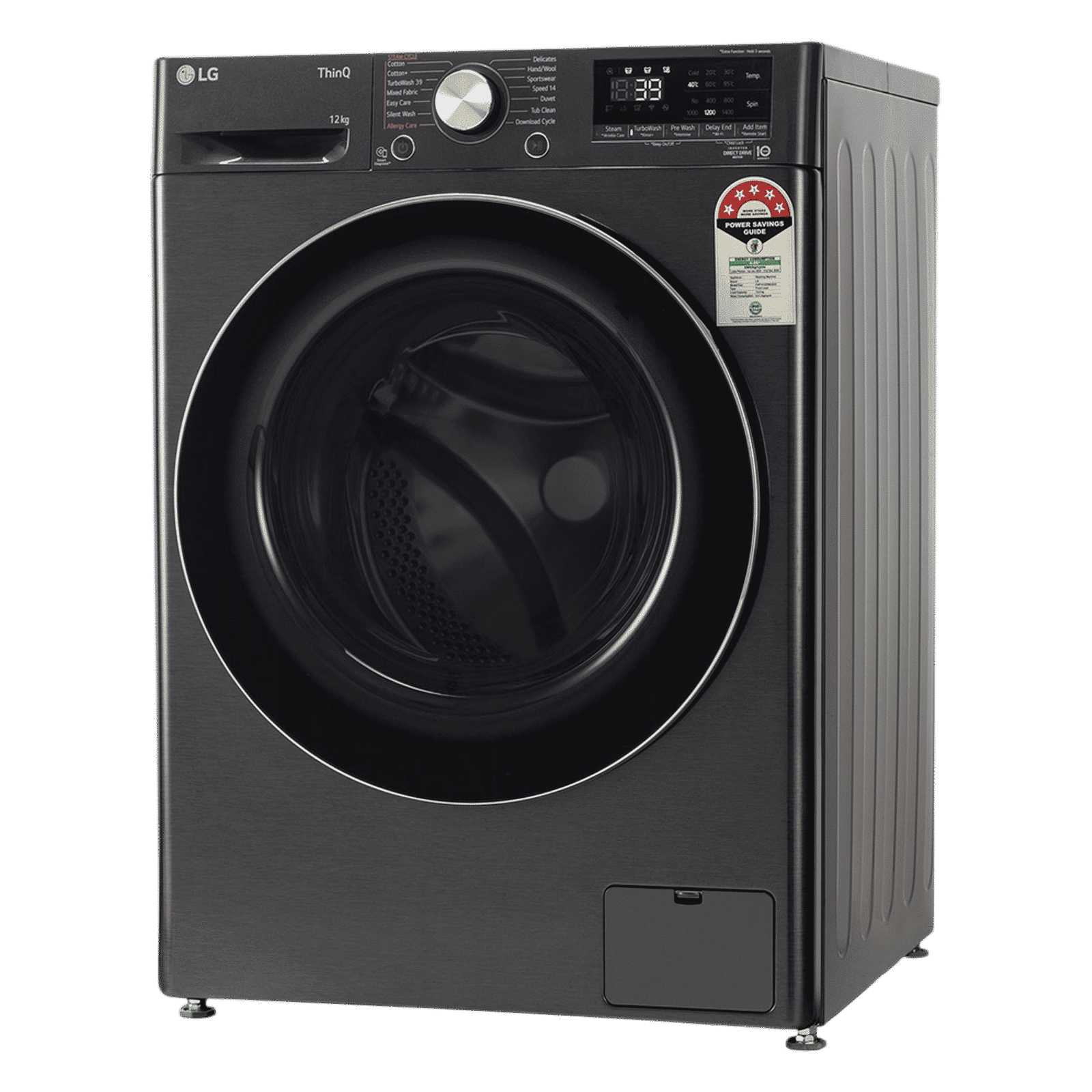 LG 12 kg 5 Star Wi-Fi Inverter Fully Automatic Front Load Washing Machine (FHP1412Z9B.APBQEIL, AI Direct Drive, Platinum Black) LG 12 kg 5 Star Wi-Fi Inverter Fully Automatic Front Load Washing Machine (FHP1412Z9B.APBQEIL, AI Direct Drive, Platinum Black)_13