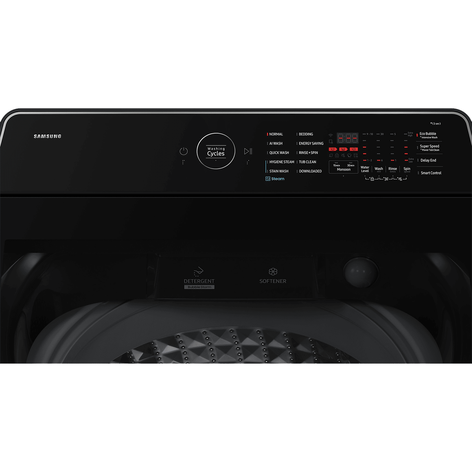 SAMSUNG 12 kg 5 Star Wi-Fi Inverter Fully Automatic Top Load Washing Machine (WA80F12B6BTL, AI VRT+ Technology, Black Caviar)_9