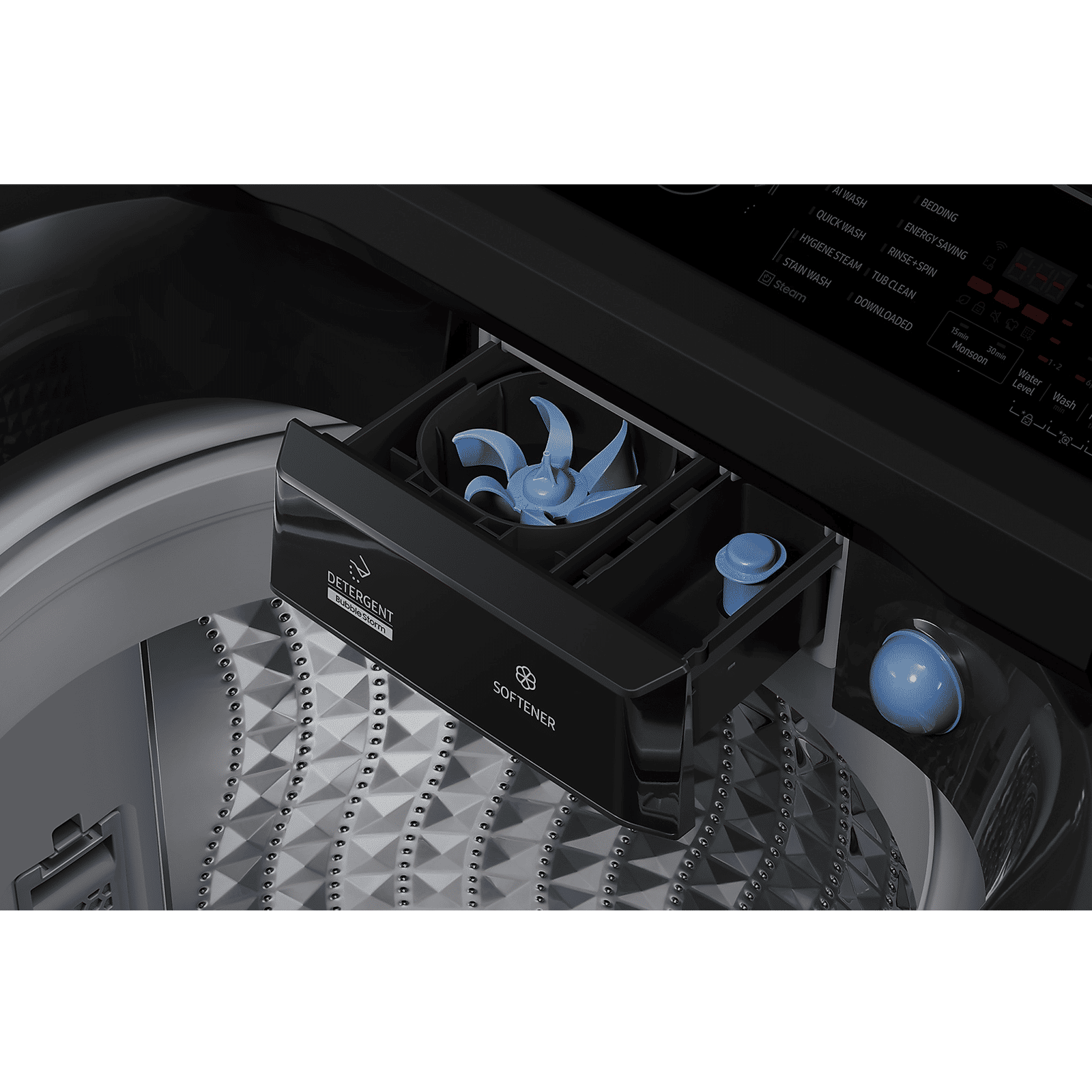 SAMSUNG 12 kg 5 Star Wi-Fi Inverter Fully Automatic Top Load Washing Machine (WA80F12B6BTL, AI VRT+ Technology, Black Caviar)_5