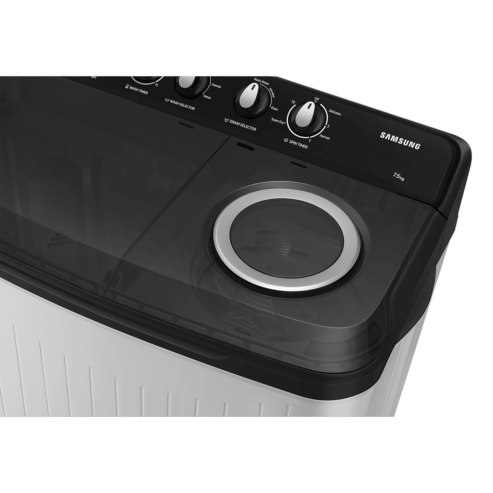 SAMSUNG 7.5 kg 5 Star Semi Automatic Washing Machine with Hexa Storm Pulsator (WT75C3200GG, Black)_9