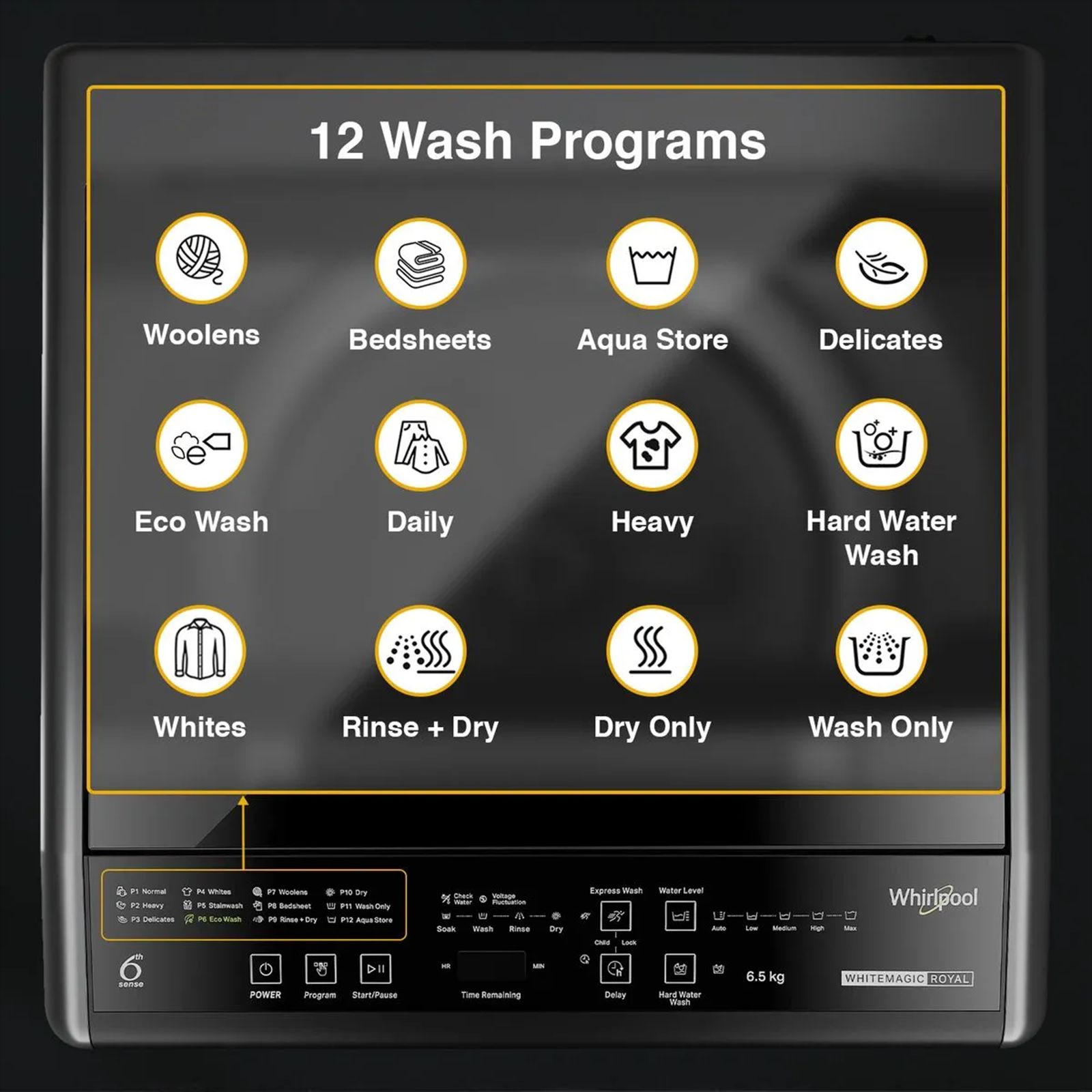 Whirlpool 7.5 kg 5 Star Fully Automatic Top Load Washing Machine (Magic Clean, 31611, 6th Sense Technology, Grey) Whirlpool 7.5 kg 5 Star Fully Automatic Top Load Washing Machine (Magic Clean, 31611, 6th Sense Technology, Grey)_16