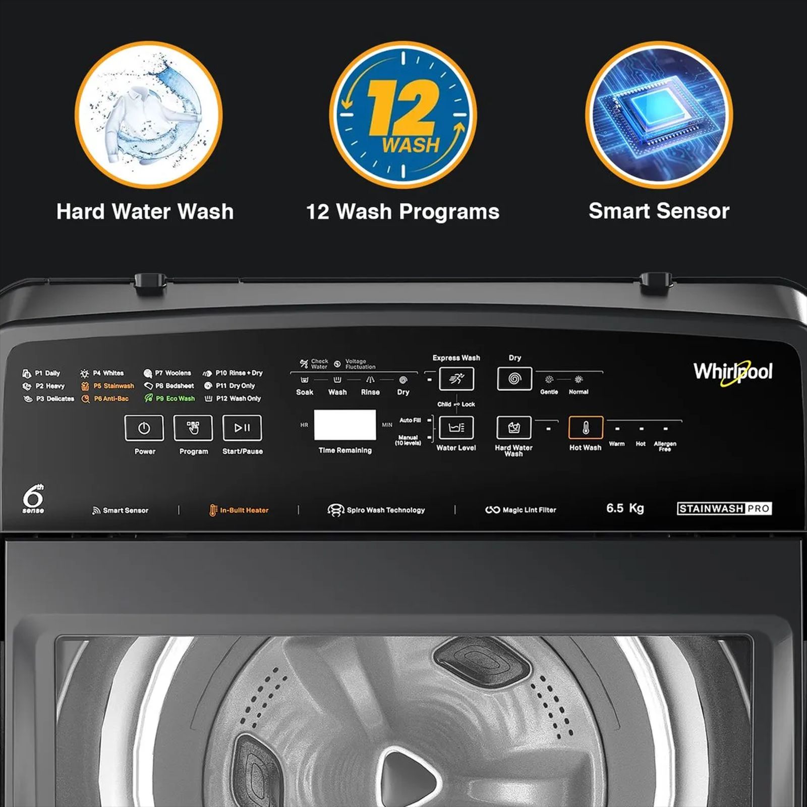 Whirlpool 7.5 kg 5 Star Fully Automatic Top Load Washing Machine (Magic Clean Pro, 31667, 6th Sense Technology, Grey) Whirlpool 7.5 kg 5 Star Fully Automatic Top Load Washing Machine (Magic Clean Pro, 31667, 6th Sense Technology, Grey)_12