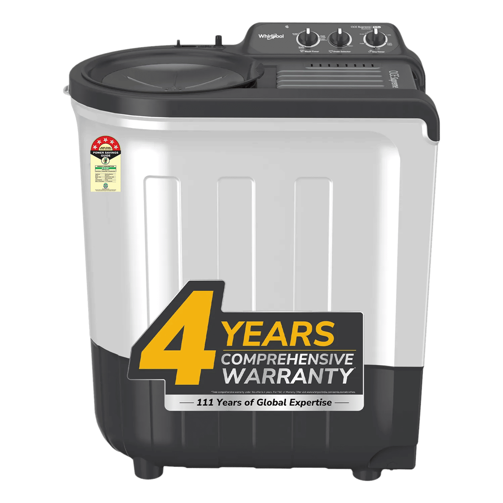 Whirlpool 6.5 kg 5 Star Semi Automatic Washing Machine with In built Scrubber (Magic Clean , 30337, Grey) Whirlpool 6.5 kg 5 Star Semi Automatic Washing Machine with In built Scrubber (Magic Clean , 30337, Grey)_1