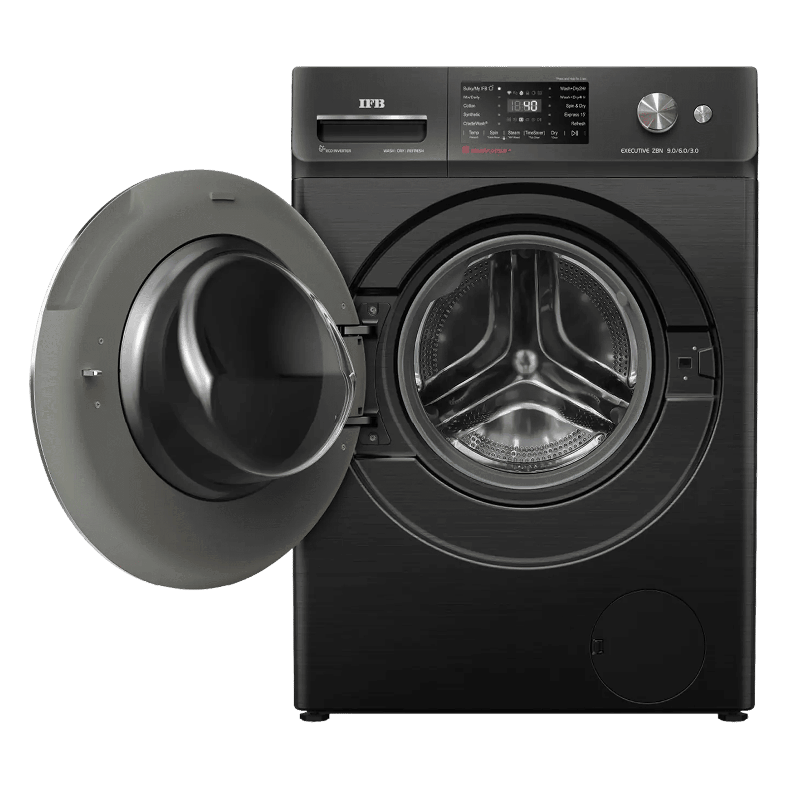 IFB 9/6/3 kg Wi-Fi Inverter Fully Automatic Front Load Washer Dryer Refresher (Executive ZBN, AI Technology, Black Hairline)_5