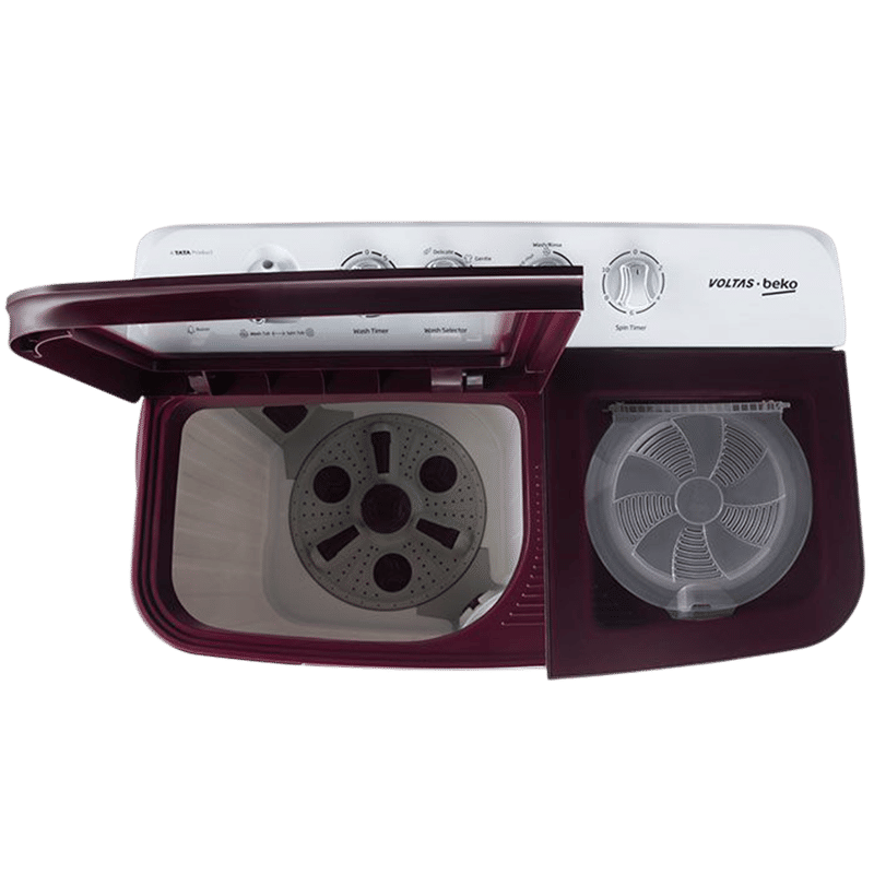 VOLTAS beko 8 kg 5 Star Semi Automatic Washing Machine with IPX4 Control Panel (WTT80DBRG, Burgundy)?_6