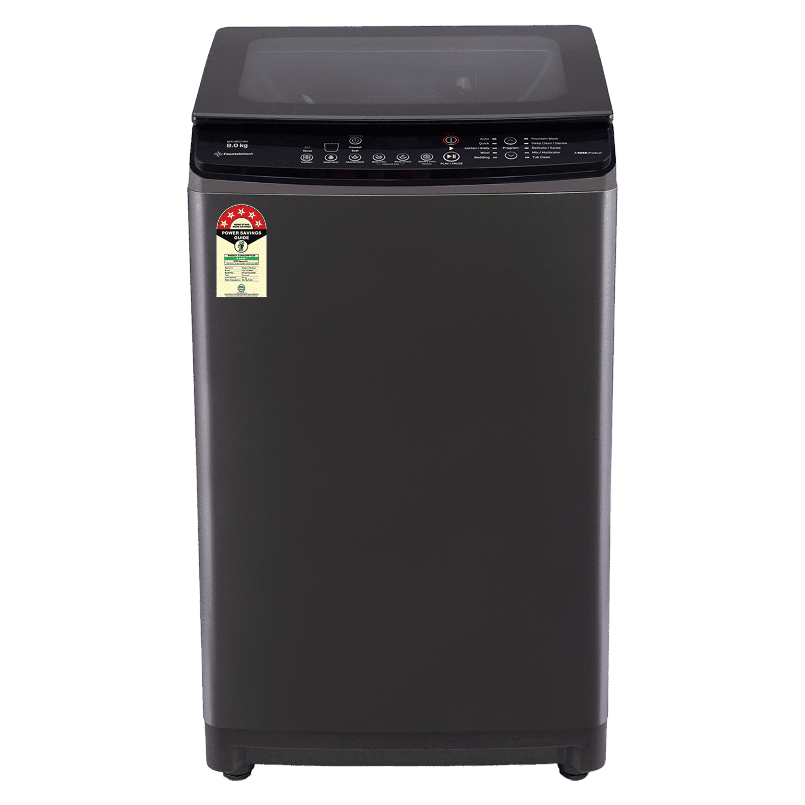 VOLTAS beko 8 Kg 5 Star Fully Automatic Top Load Washing Machine (WTL8011AU, Aqua Wave Drum, Grey) VOLTAS beko 8 Kg 5 Star Fully Automatic Top Load Washing Machine (WTL8011AU, Aqua Wave Drum, Grey)_1