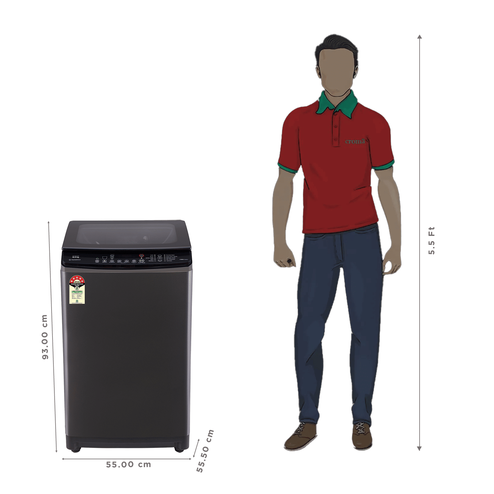 VOLTAS beko 8 Kg 5 Star Fully Automatic Top Load Washing Machine (WTL8011AU, Aqua Wave Drum, Grey) VOLTAS beko 8 Kg 5 Star Fully Automatic Top Load Washing Machine (WTL8011AU, Aqua Wave Drum, Grey)_2