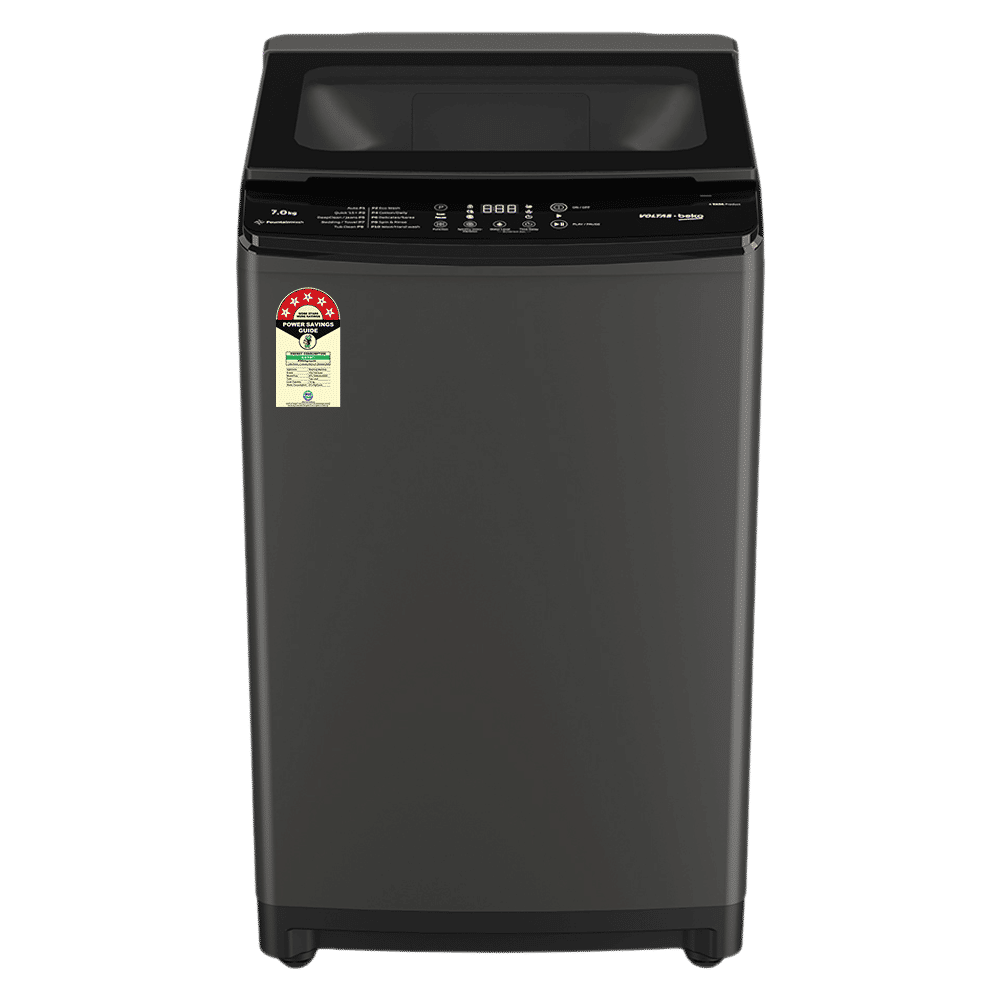 VOLTAS beko 7 Kg 5 Star Fully Automatic Top Load Washing Machine (WTL7006UAA, Aqua Wave Drum, Medium Grey) VOLTAS beko 7 Kg 5 Star Fully Automatic Top Load Washing Machine (WTL7006UAA, Aqua Wave Drum, Medium Grey)_1