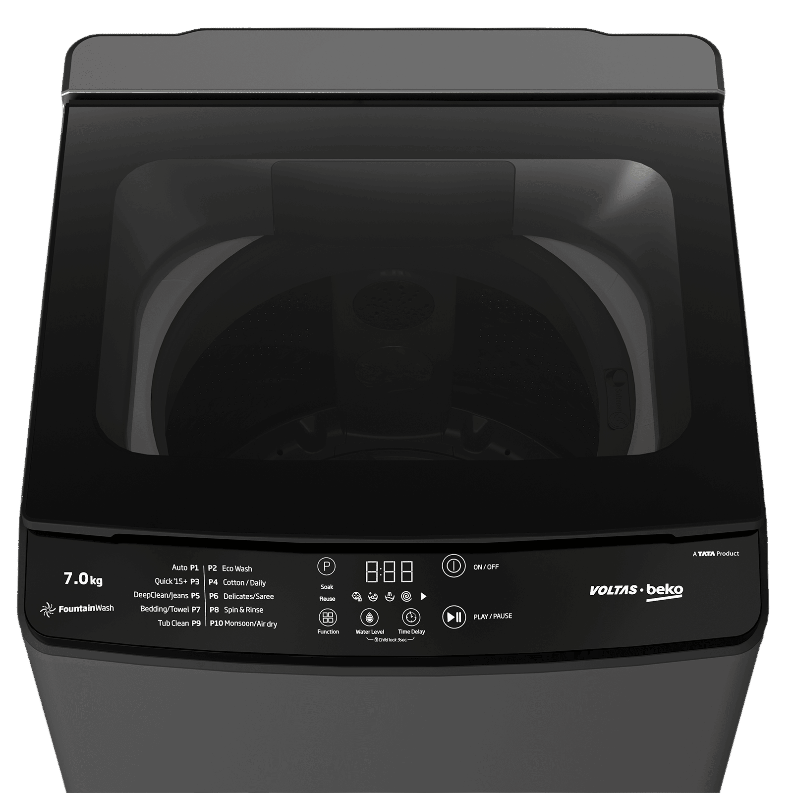VOLTAS beko 7 Kg 5 Star Fully Automatic Top Load Washing Machine (WTL7006UAA, Aqua Wave Drum, Medium Grey) VOLTAS beko 7 Kg 5 Star Fully Automatic Top Load Washing Machine (WTL7006UAA, Aqua Wave Drum, Medium Grey)_4