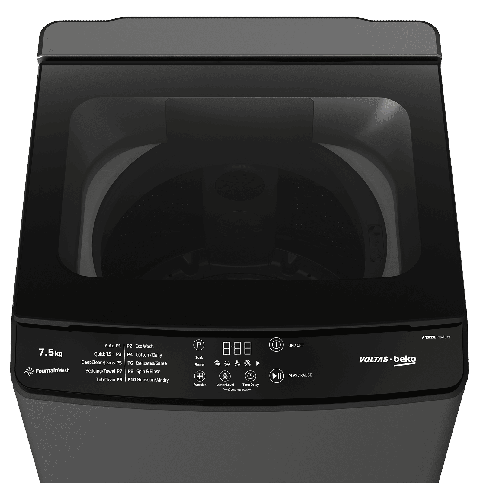 VOLTAS beko 7.5 Kg 5 Star Fully Automatic Top Load Washing Machine (WTL7506UAA, Aqua Wave Drum, Medium Grey) VOLTAS beko 7.5 Kg 5 Star Fully Automatic Top Load Washing Machine (WTL7506UAA, Aqua Wave Drum, Medium Grey)_4