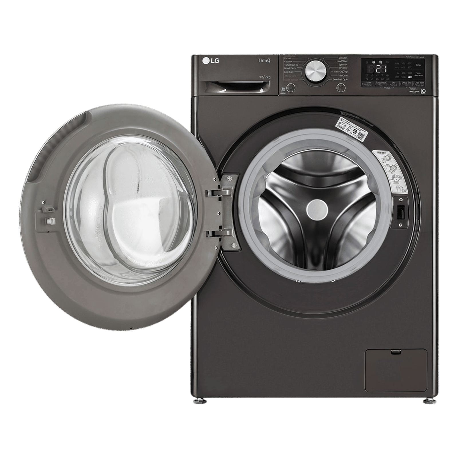 LG 12/7 kg Wi-Fi Inverter Fully Automatic Front Load Washer Dryer (Vivace WD, FHD1207STB.APBQEIL, AI Direct Drive, Platinum Black)_13