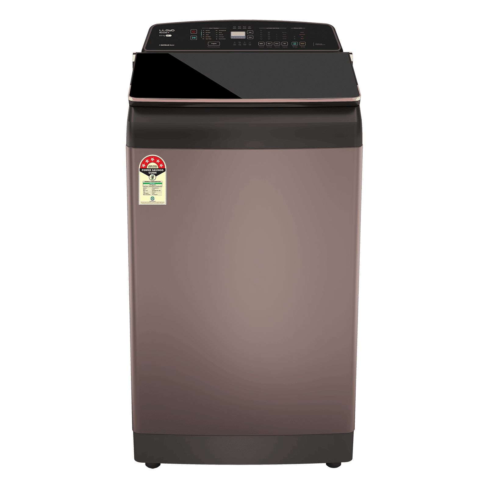 LLOYD 8.5 kg 5 Star Wi-Fi Inverter Fully Automatic Top Load Washing Machine (Novante IOT, GLWT855N12CB, 12 i-Sense Technology, Copper Blush) LLOYD 8.5 kg 5 Star Wi-Fi Inverter Fully Automatic Top Load Washing Machine (Novante IOT, GLWT855N12CB, 12 i-Sense Technology, Copper Blush)_1
