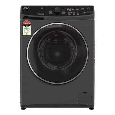 Godrej 8 kg 5 Star Fully Automatic Front Load Washing Machine (Regalis, Zero Pressure Technology, Metallic Black)