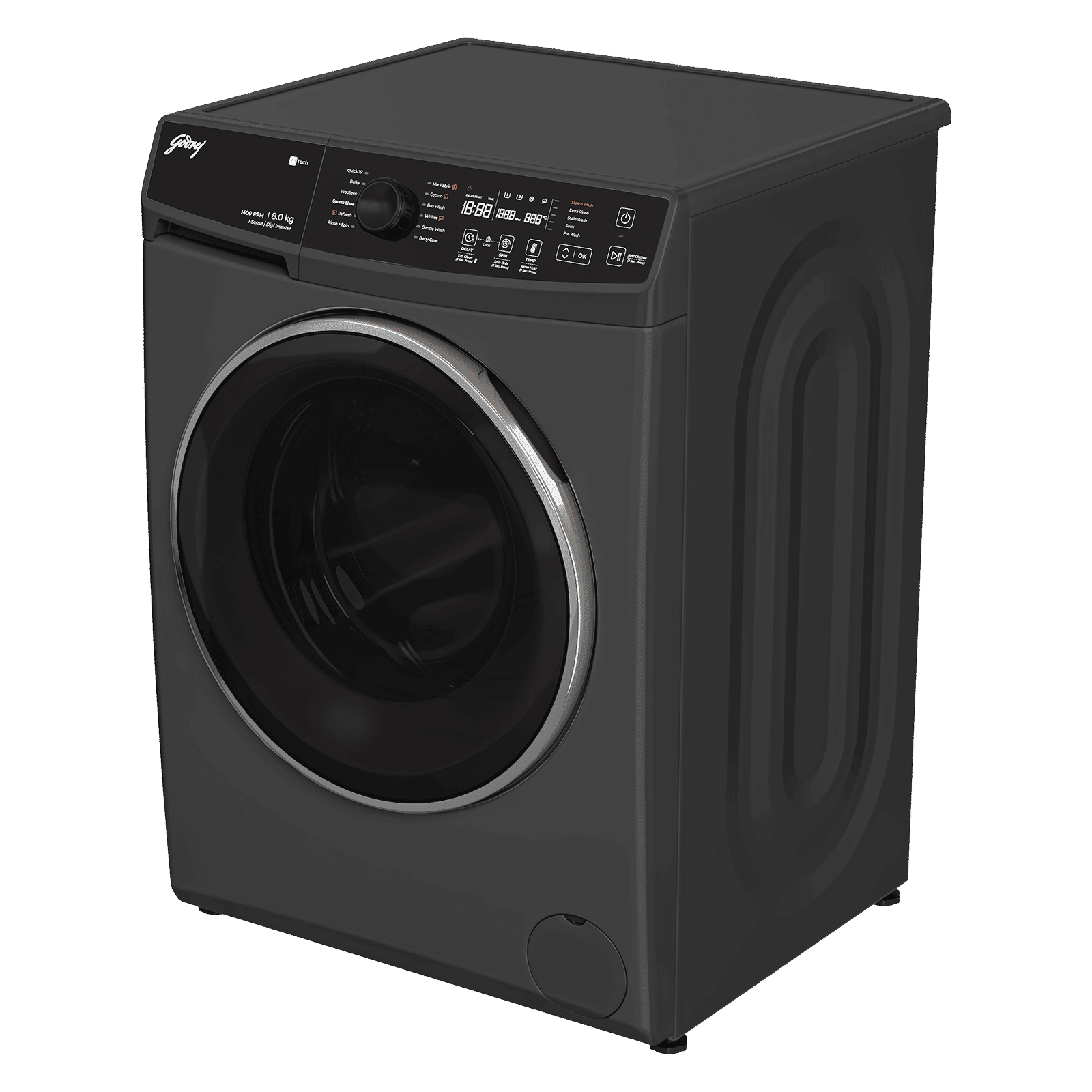 Godrej 8 kg 5 Star Fully Automatic Front Load Washing Machine (Regalis, Zero Pressure Technology, Metallic Black) Godrej 8 kg 5 Star Fully Automatic Front Load Washing Machine (Regalis, Zero Pressure Technology, Metallic Black)_6