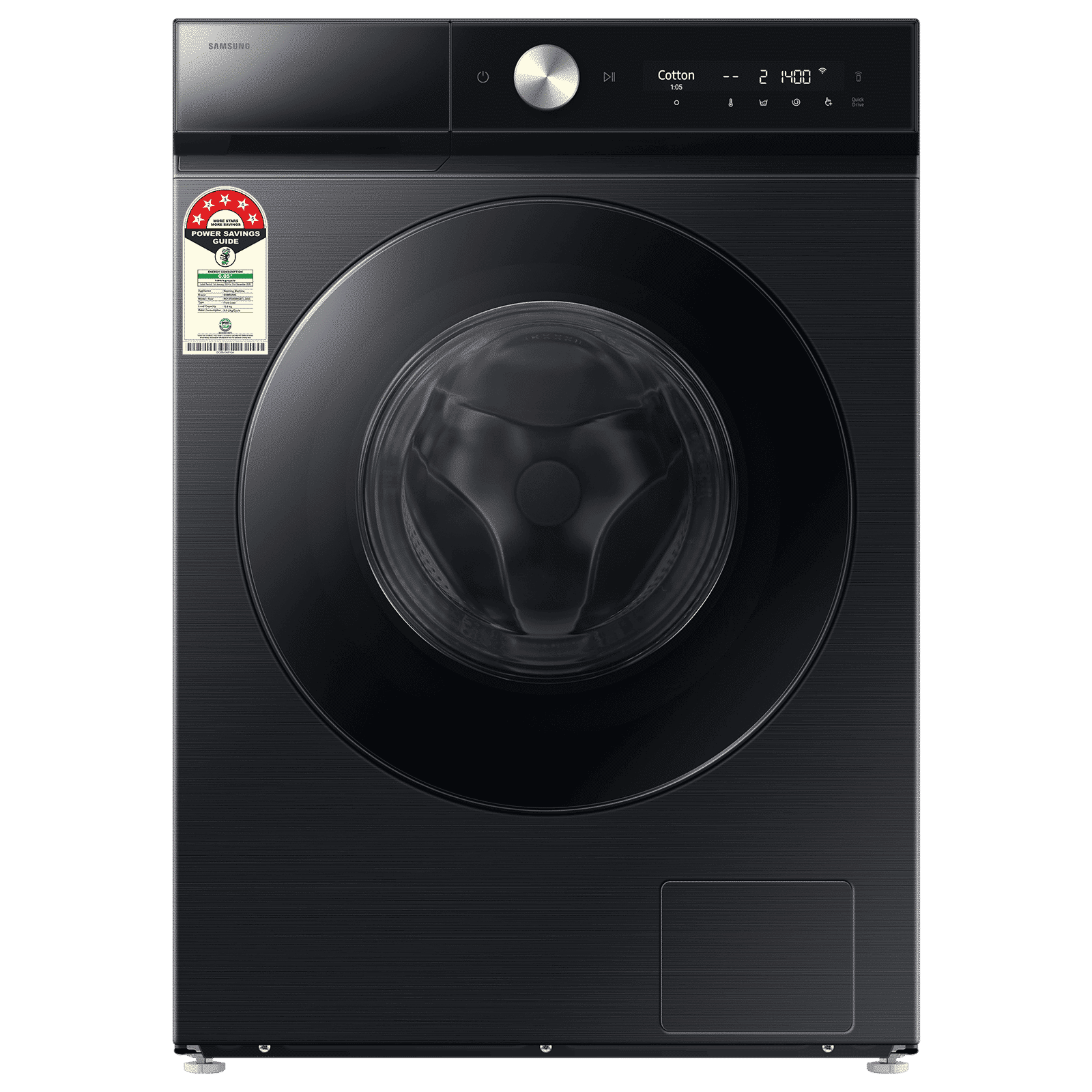 SAMSUNG 12/7 kg 5 Star Wi-Fi Inverter Fully Automatic Front Load Washer Dryer (8 Series, WD12FB8B94GBTL, AI Control Display, Black)_1