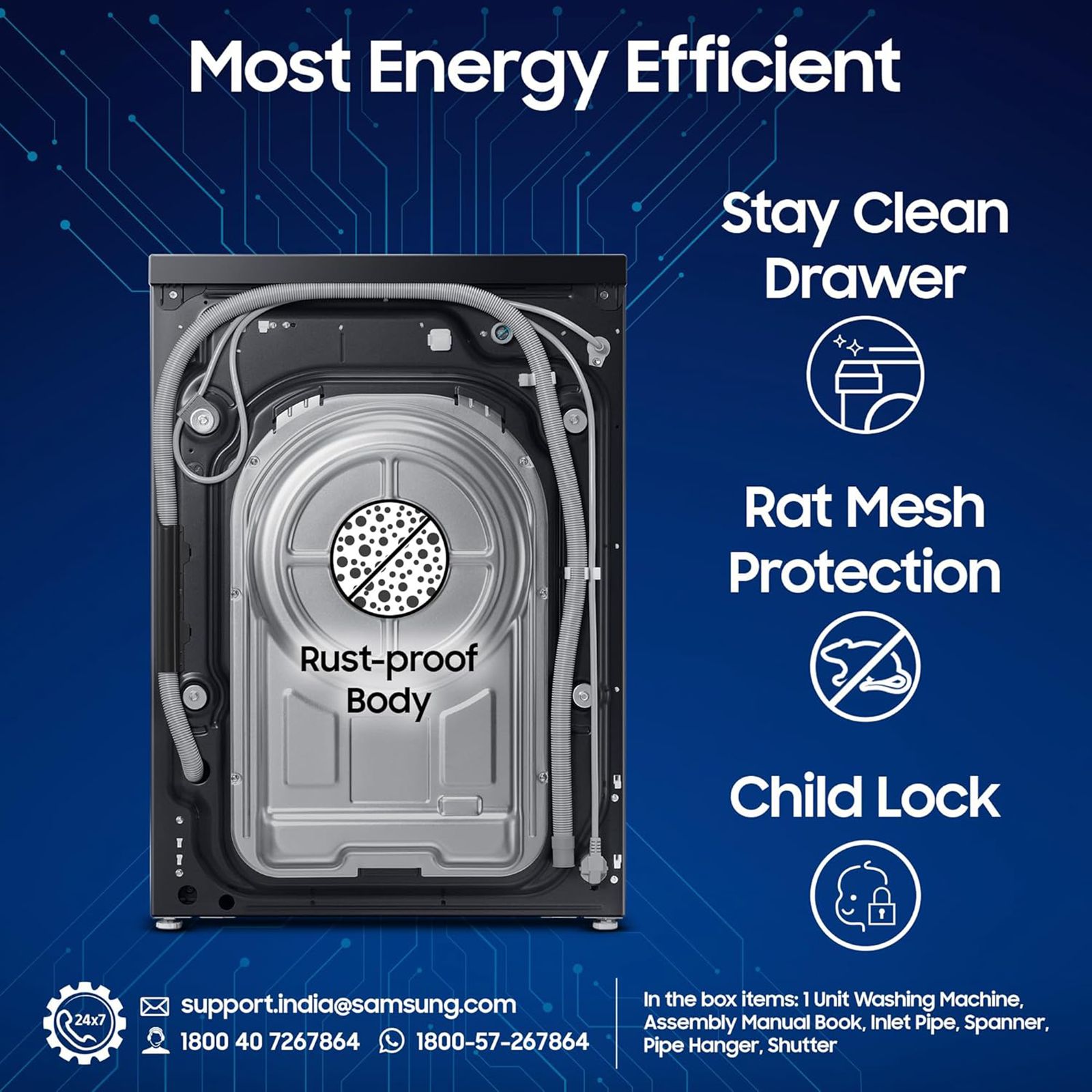 SAMSUNG 12/7 kg 5 Star Wi-Fi Inverter Fully Automatic Front Load Washer Dryer (8 Series, WD12FB8B94GBTL, AI Control Display, Black)_12