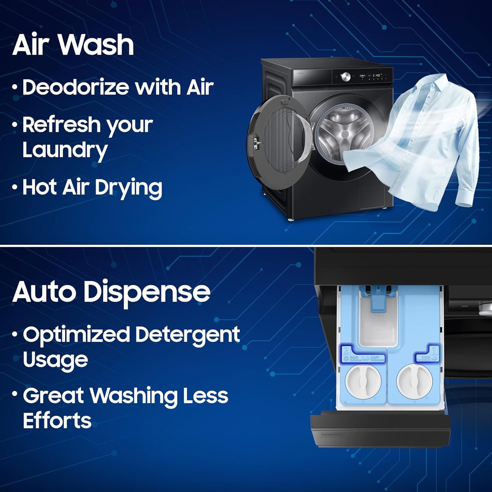 SAMSUNG 12/7 kg 5 Star Wi-Fi Inverter Fully Automatic Front Load Washer Dryer (8 Series, WD12FB8B94GBTL, AI Control Display, Black)_13