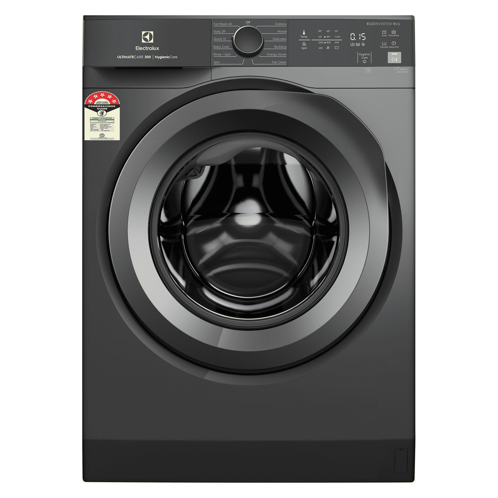 Electrolux 9 kg 5 Star Inverter Fully Automatic Front Load Washing Machine (UltimateCare 300, EWF9024M3SB, HygienicCare, Dark Silver)_1