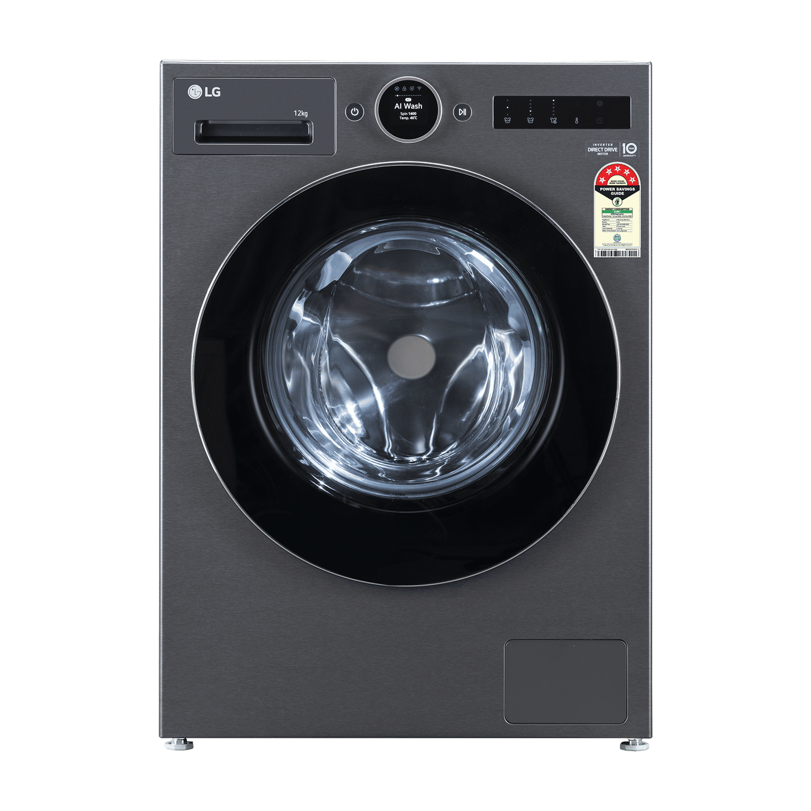 LG 12 kg 5 Star Wi-Fi Inverter Fully Automatic Front Load Washing Machine (VX Series, FX1412A9K, AI Direct Drive 2.0, Essence Black) LG 12 kg 5 Star Wi-Fi Inverter Fully Automatic Front Load Washing Machine (VX Series, FX1412A9K, AI Direct Drive 2.0, Essence Black)_1