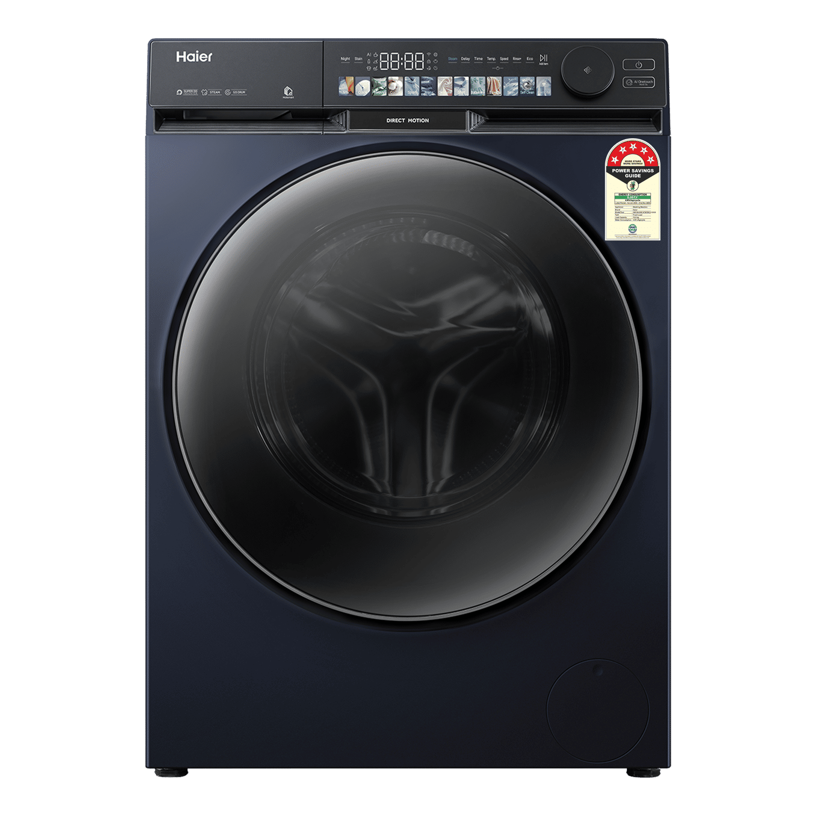 Haier 10 kg 5 Star Wi-Fi Fully Automatic Front Load Washing Machine (F9P, HW100-DM14F9PBKU1, Direct Motion Motor, Black) Haier 10 kg 5 Star Wi-Fi Fully Automatic Front Load Washing Machine (F9P, HW100-DM14F9PBKU1, Direct Motion Motor, Black)_1