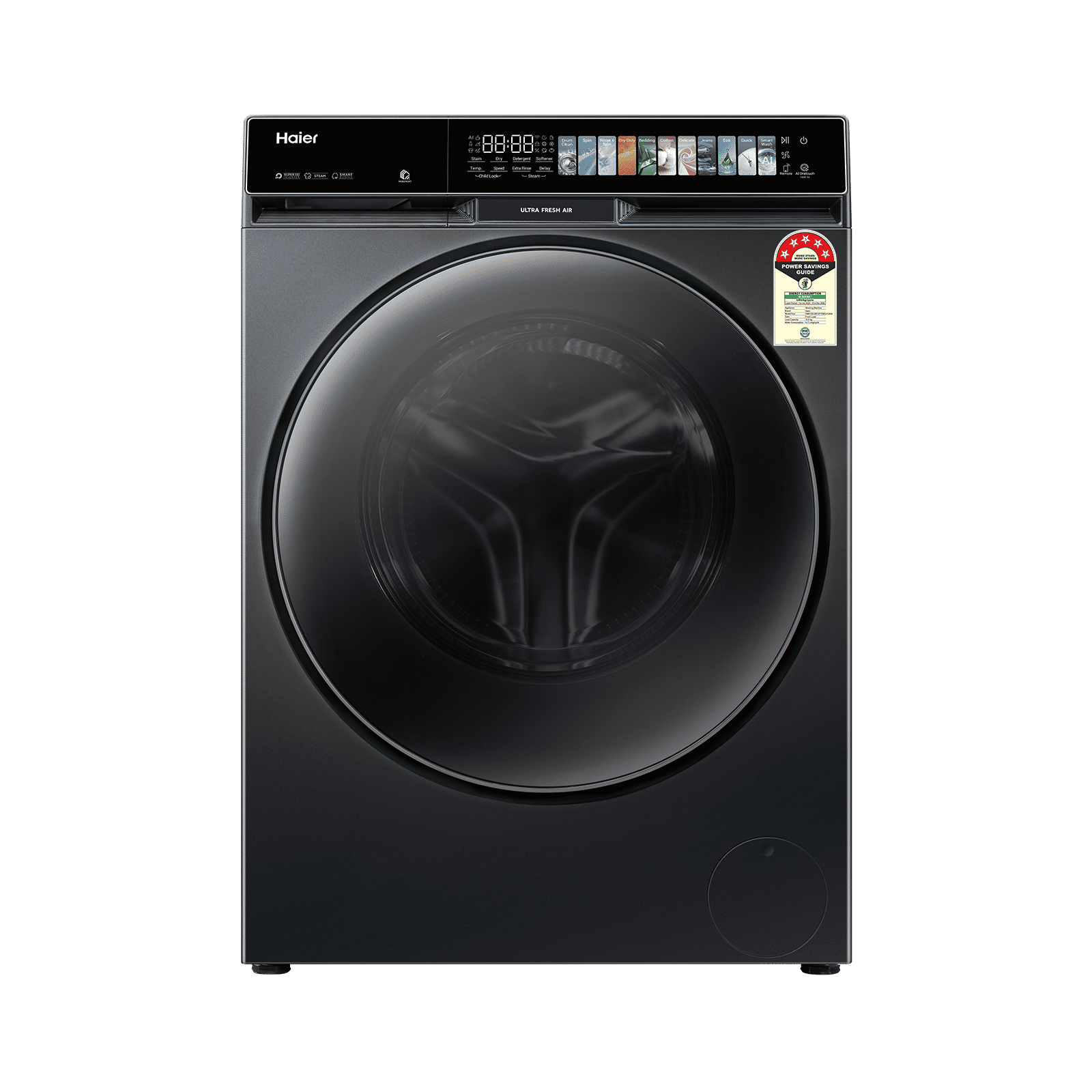 Haier 12 kg 5 Star Wi-Fi Inverter Fully Automatic Front Load Washing Machine (F11, HW120-DM14F11BKU1, Direct Motion Motor, Black) Haier 12 kg 5 Star Wi-Fi Inverter Fully Automatic Front Load Washing Machine (F11, HW120-DM14F11BKU1, Direct Motion Motor, Black)_1