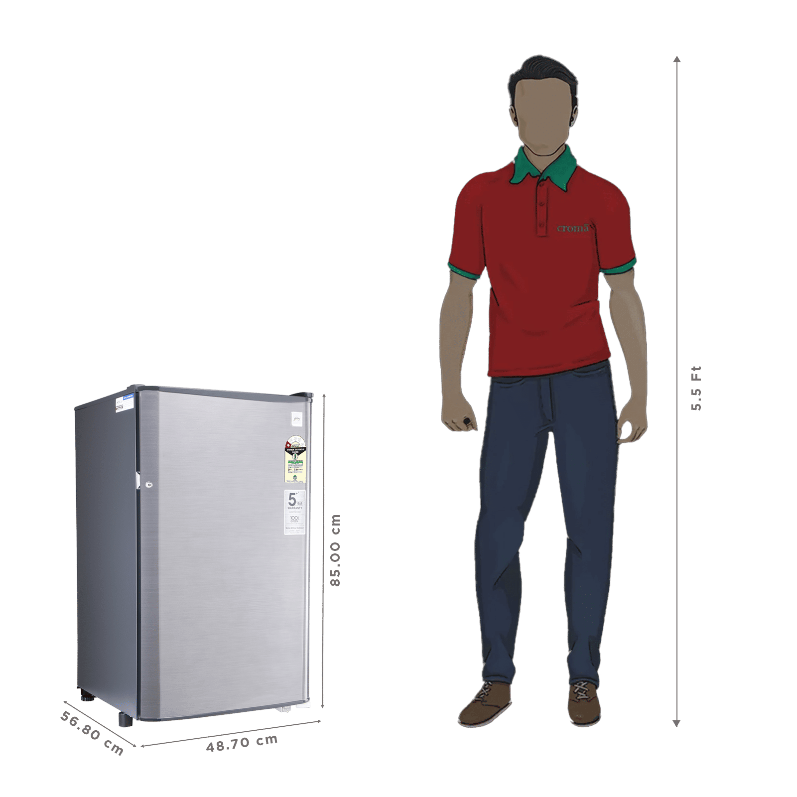 Godrej Champ 97 Litres 1 Star Direct Cool Single Door Refrigerator with Large Bottle space (52141501SD03882, Steel Glow) (2026 Model)_2