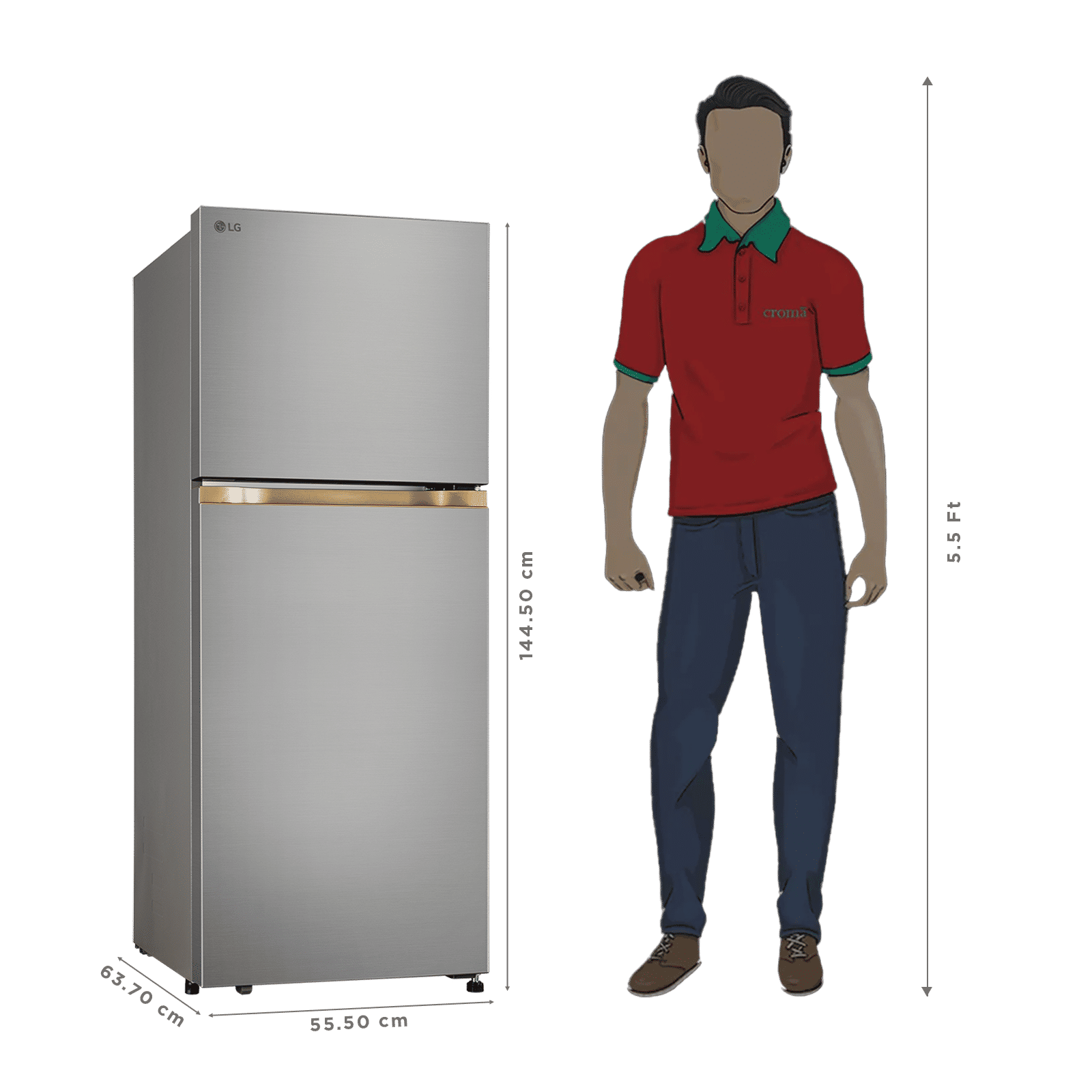 LG 225 Litres 1 Star Frost Free Double Door Refrigerator with Express Freeze (GLT2216WYPZ, Shiny Steel) (2026 Model) LG 225 Litres 1 Star Frost Free Double Door Refrigerator with Express Freeze (GLT2216WYPZ, Shiny Steel) (2026 Model)_2
