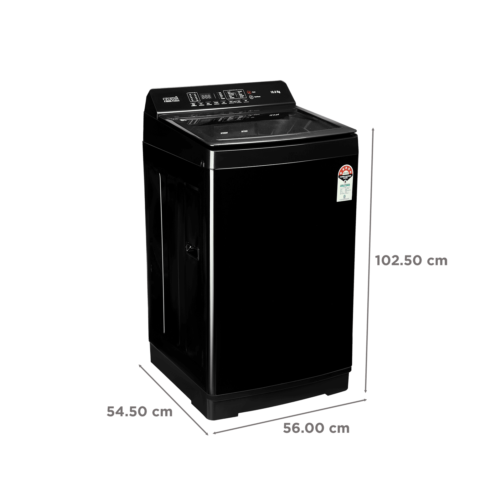 Croma 10 kg 5 Star Fully Automatic Top Load Washing Machine (Aqua Reserve, Neel Black)_3