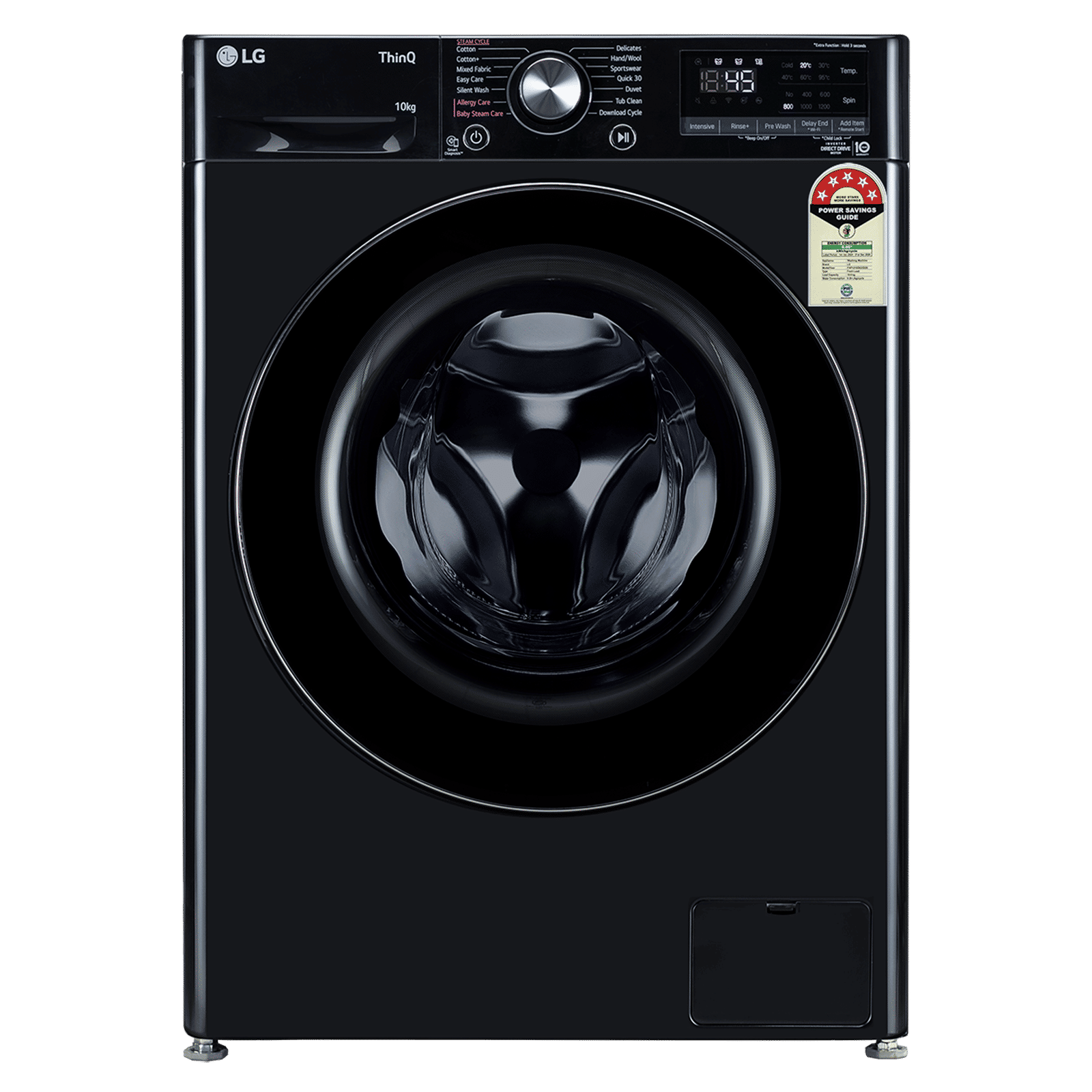 LG 10 kg 5 Star Wi-Fi Fully Automatic Front Load Washing Machine (Vivace Premium, FHP1210Z6O.ANBQEIL, AI Direct Drive, Onyx Black) LG 10 kg 5 Star Wi-Fi Fully Automatic Front Load Washing Machine (Vivace Premium, FHP1210Z6O.ANBQEIL, AI Direct Drive, Onyx Black)_1