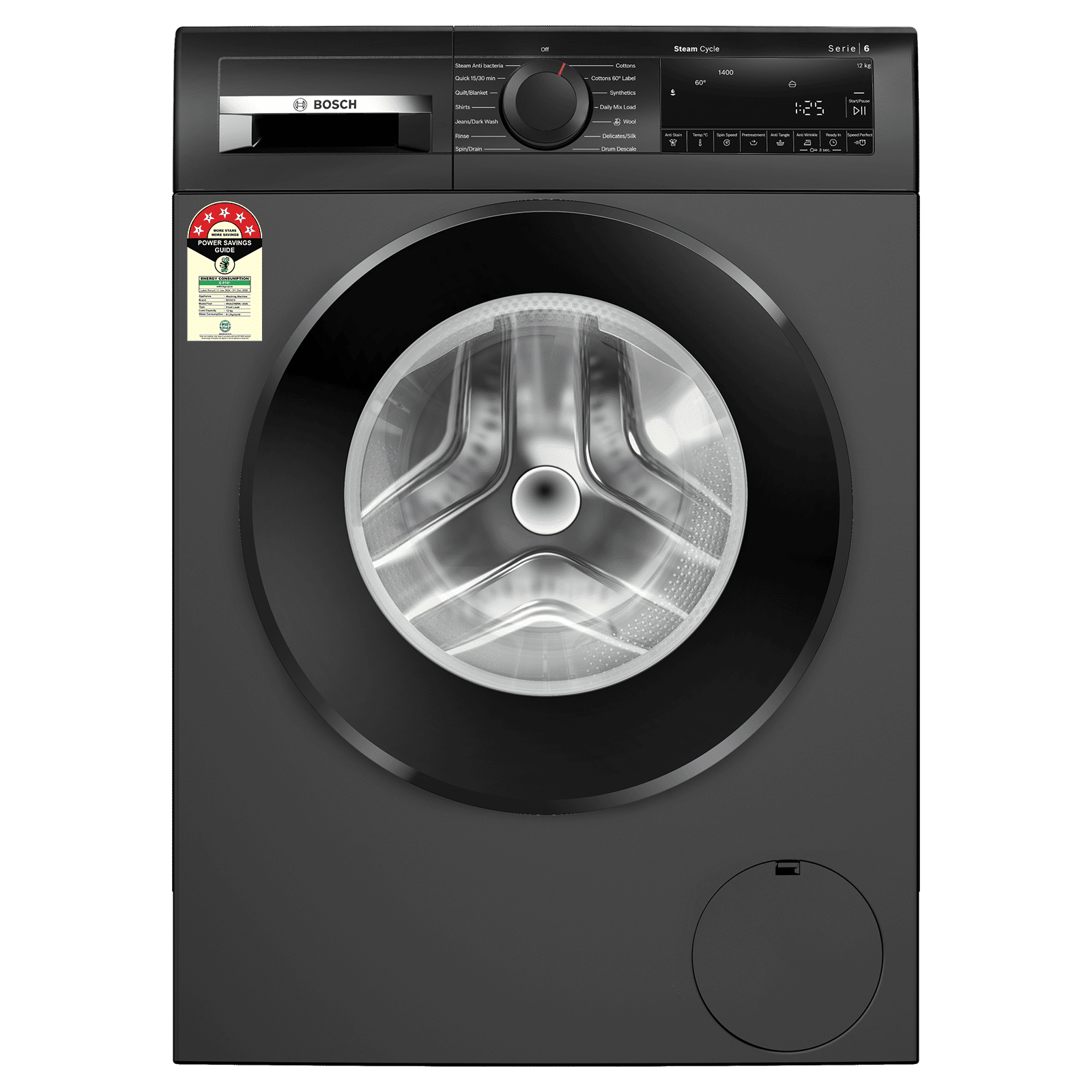 BOSCH 12 kg 5 Star Fully Automatic Front Load Washing Machine (Series 6, WGA2740RIN, EcoSilence Drive, Silver)_1