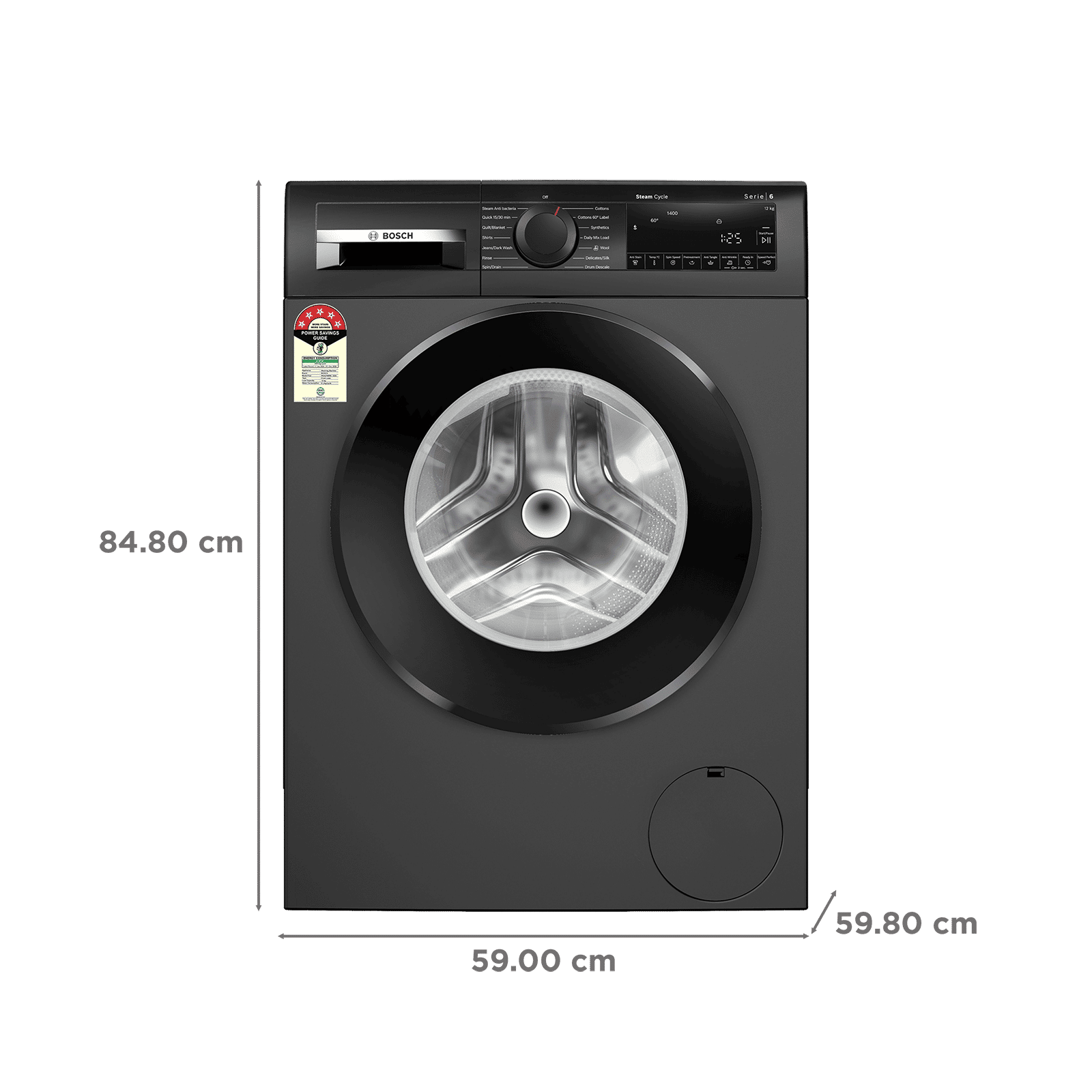 BOSCH 12 kg 5 Star Fully Automatic Front Load Washing Machine (Series 6, WGA2740RIN, EcoSilence Drive, Grey) BOSCH 12 kg 5 Star Fully Automatic Front Load Washing Machine (Series 6, WGA2740RIN, EcoSilence Drive, Grey)_3
